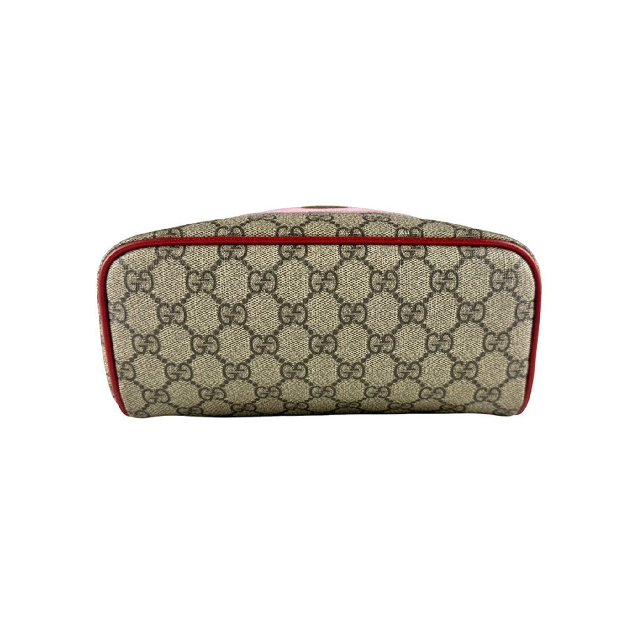 Gucci Brown Pink Red Color Gg Supreme Backpack (Pre-Owned)