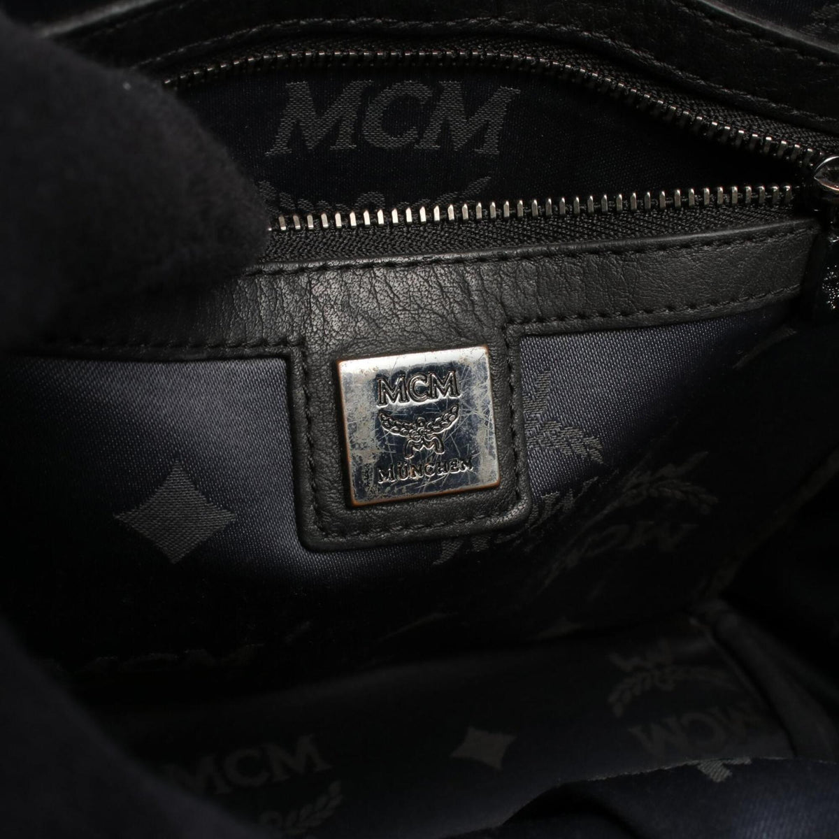 Mcm Black Gray Coated Canvas Backpack Handbag (Pre-Owned)