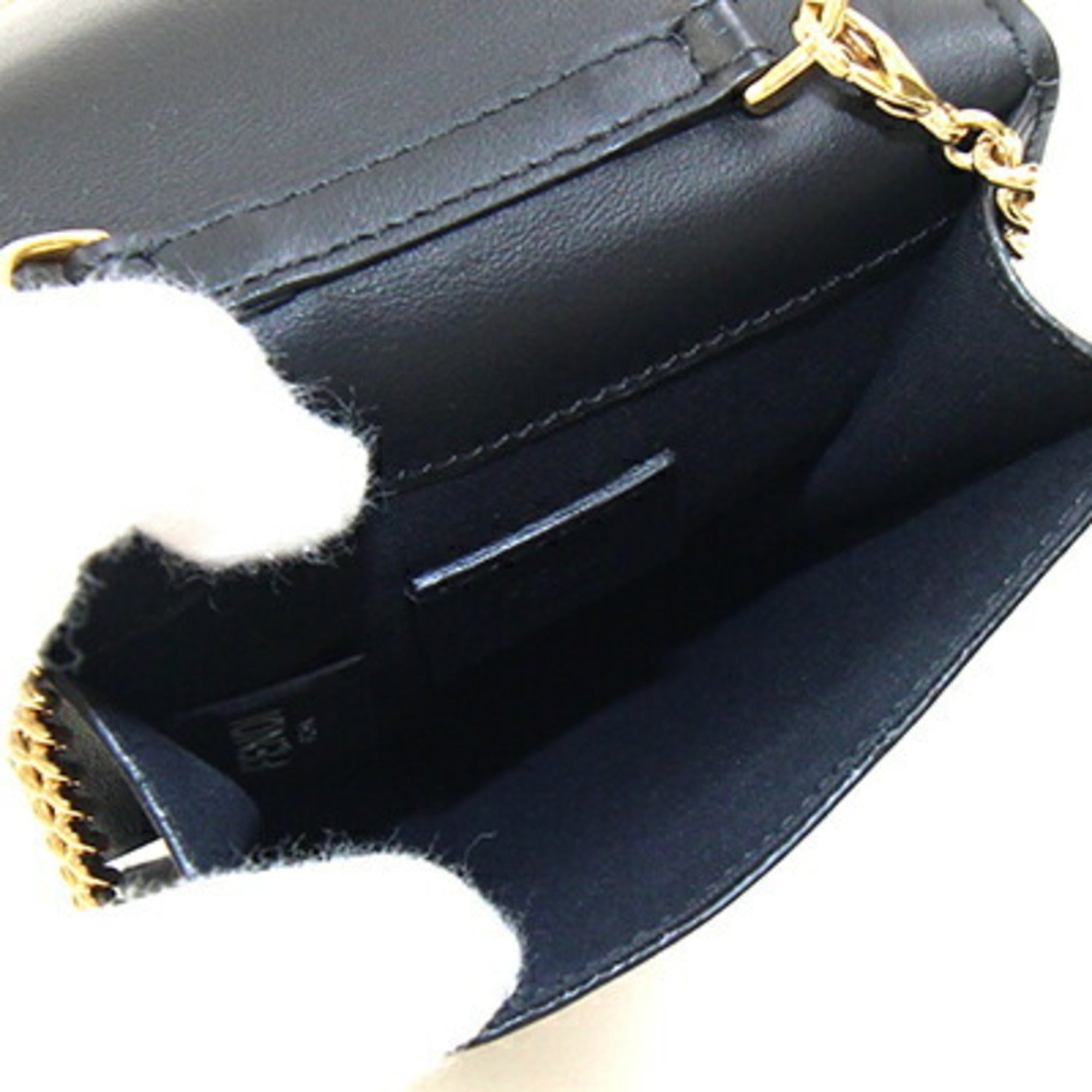Fendi Black Leather Pochette Shoulder Bag (Pre-Owned)