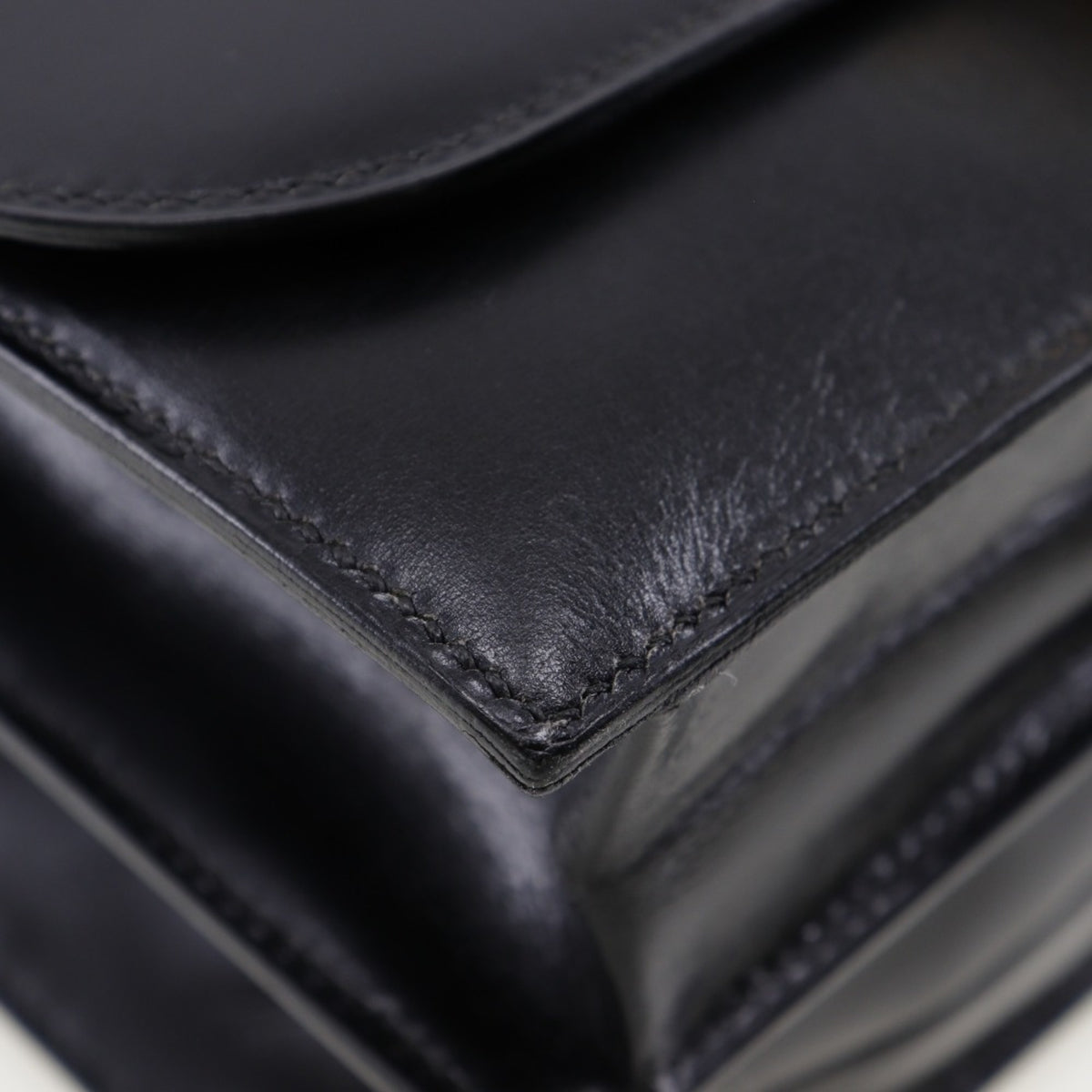 Hermes Black Box Calf Leather Shoulder Bag (Pre-Owned)