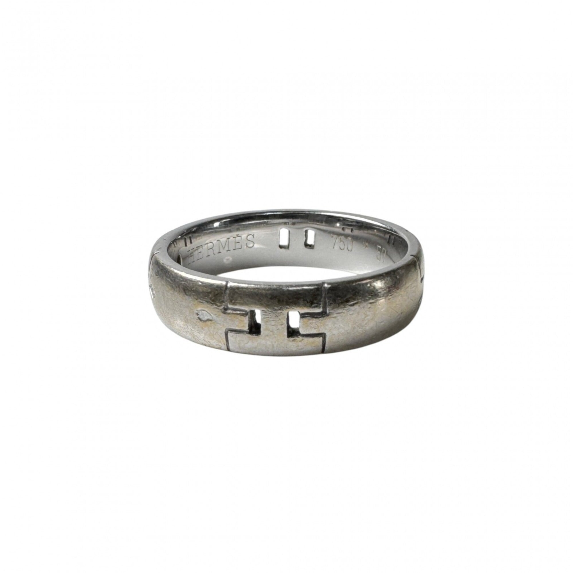 Hermes White Gold Band Ring (Pre-Owned)