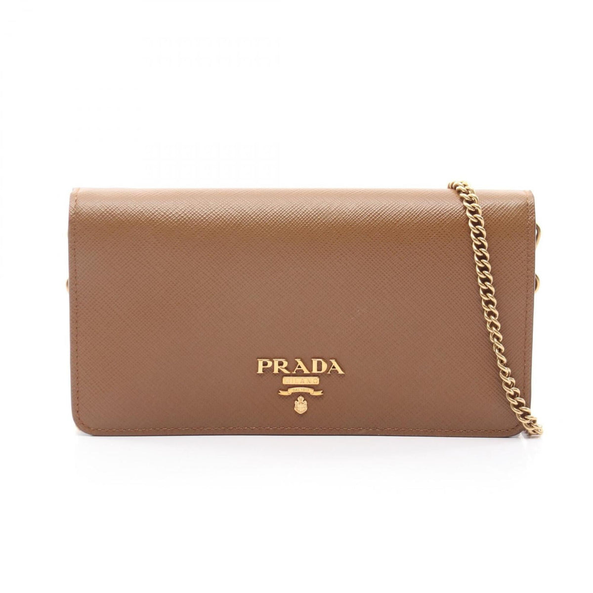 Prada Brown Leather Handbag Shoulder Bag (Pre-Owned)