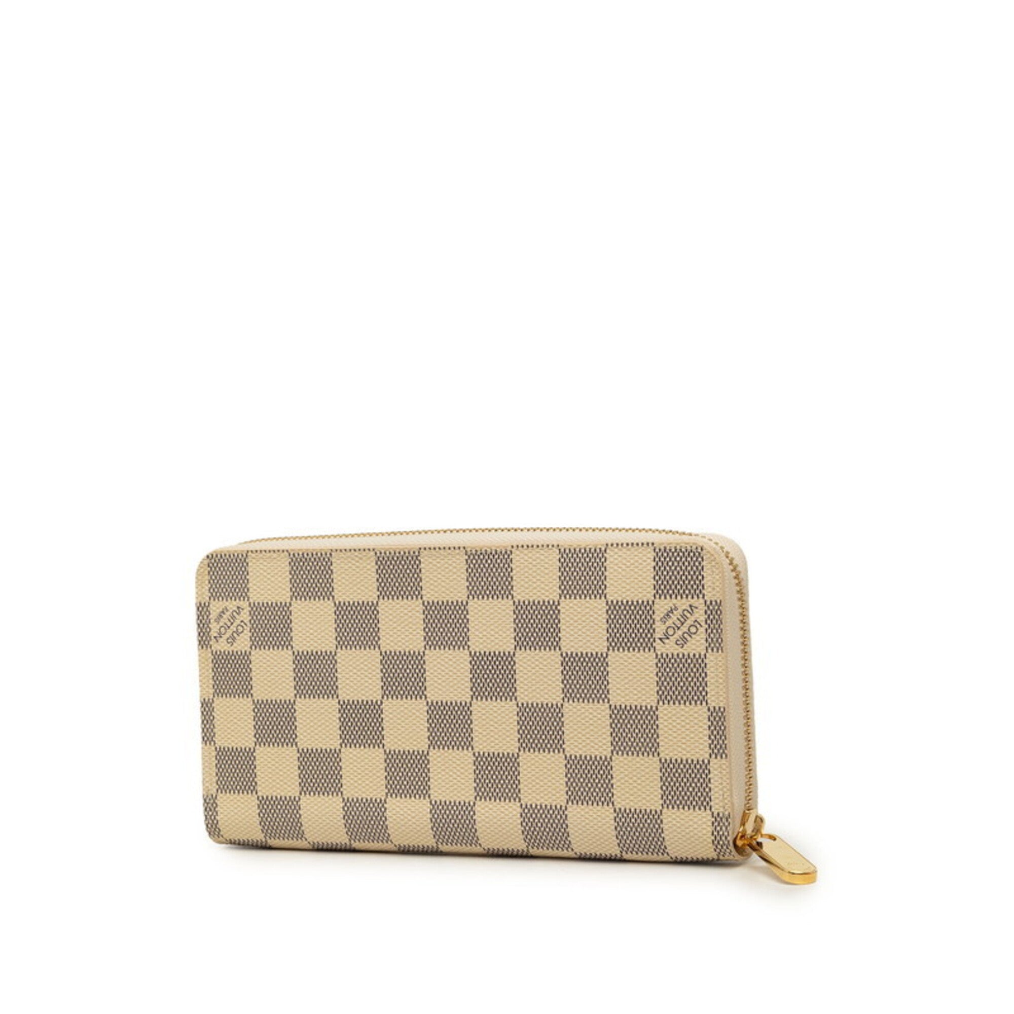 Louis Vuitton Damier Azur White Pvc Leather Long Wallet (Bi-Fold) (Pre-Owned)