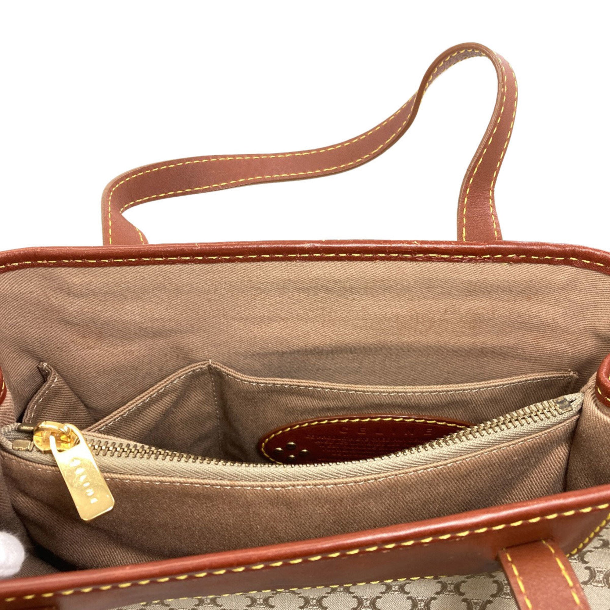 Celine Macadam Brown Canvas Handbag (Pre-Owned)