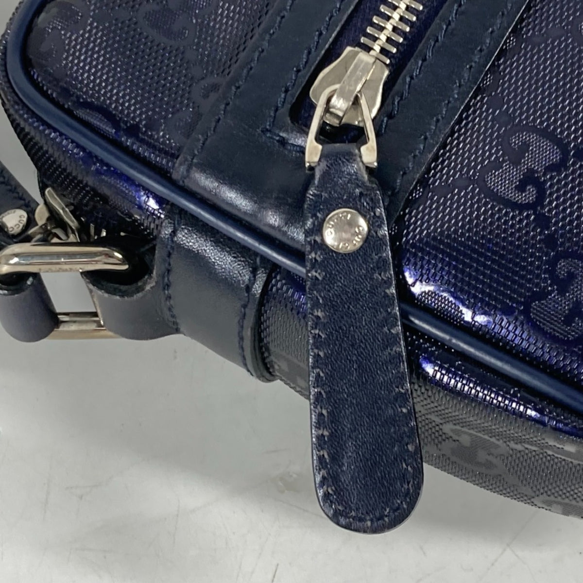 Gucci Gg Imprimé Blue Gg Imprimé Pochette Shoulder Bag (Pre-Owned)