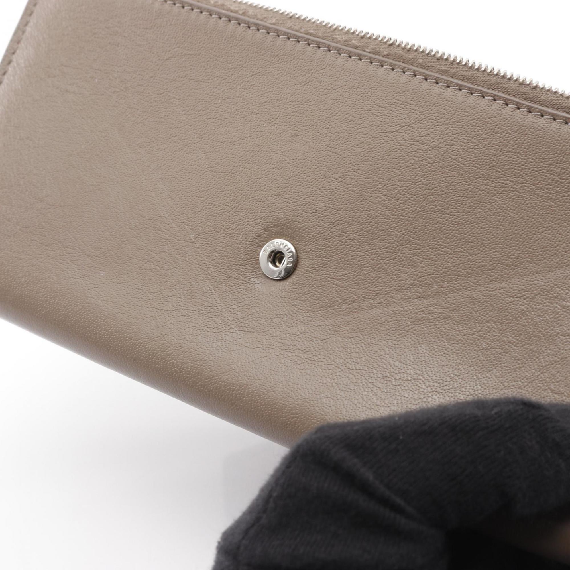 Balenciaga Gray Leather Long Wallet (Bi-Fold) (Pre-Owned)
