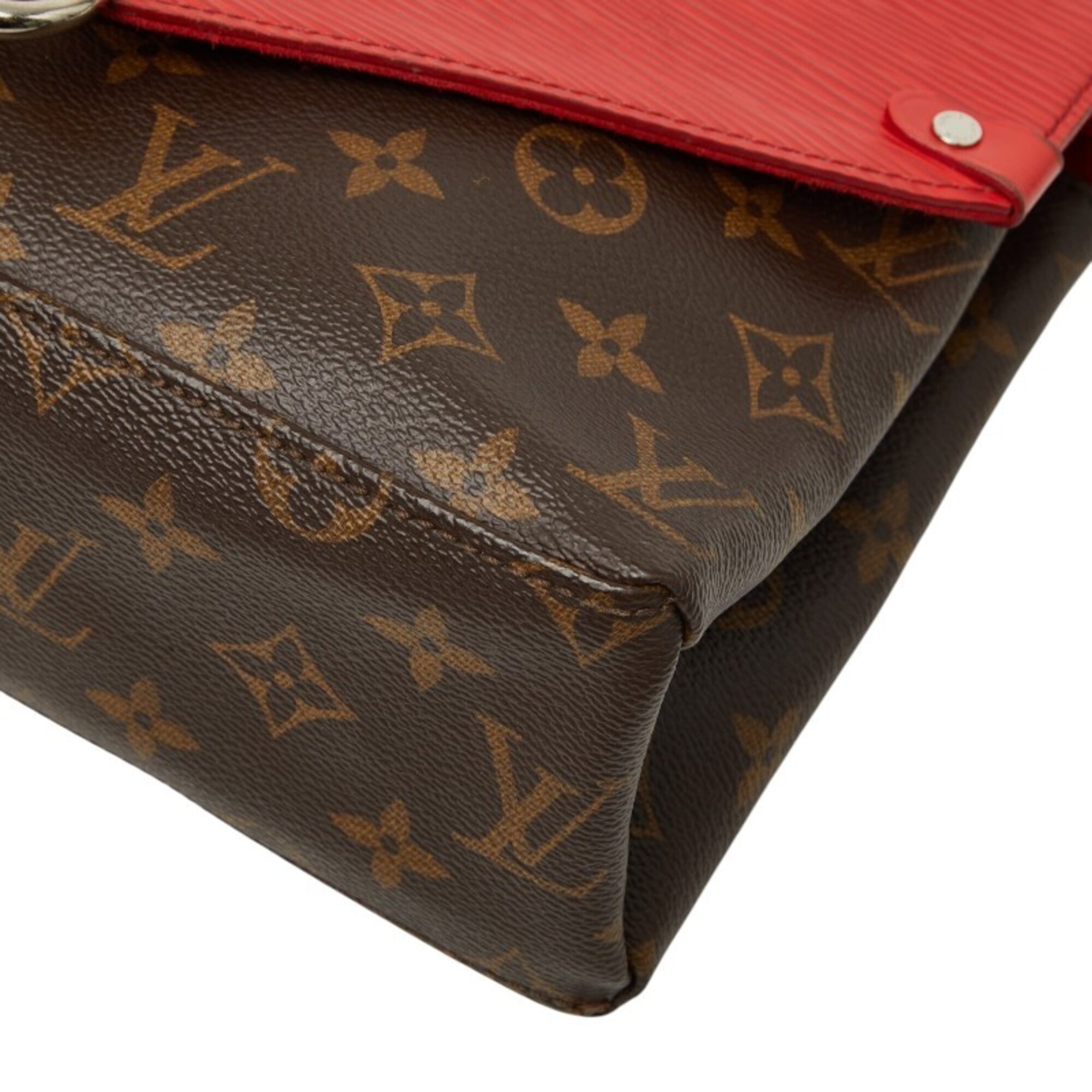 Louis Vuitton Brown Coquelicots Red Color Pvc Leather Shoulder Bag (Pre-Owned)