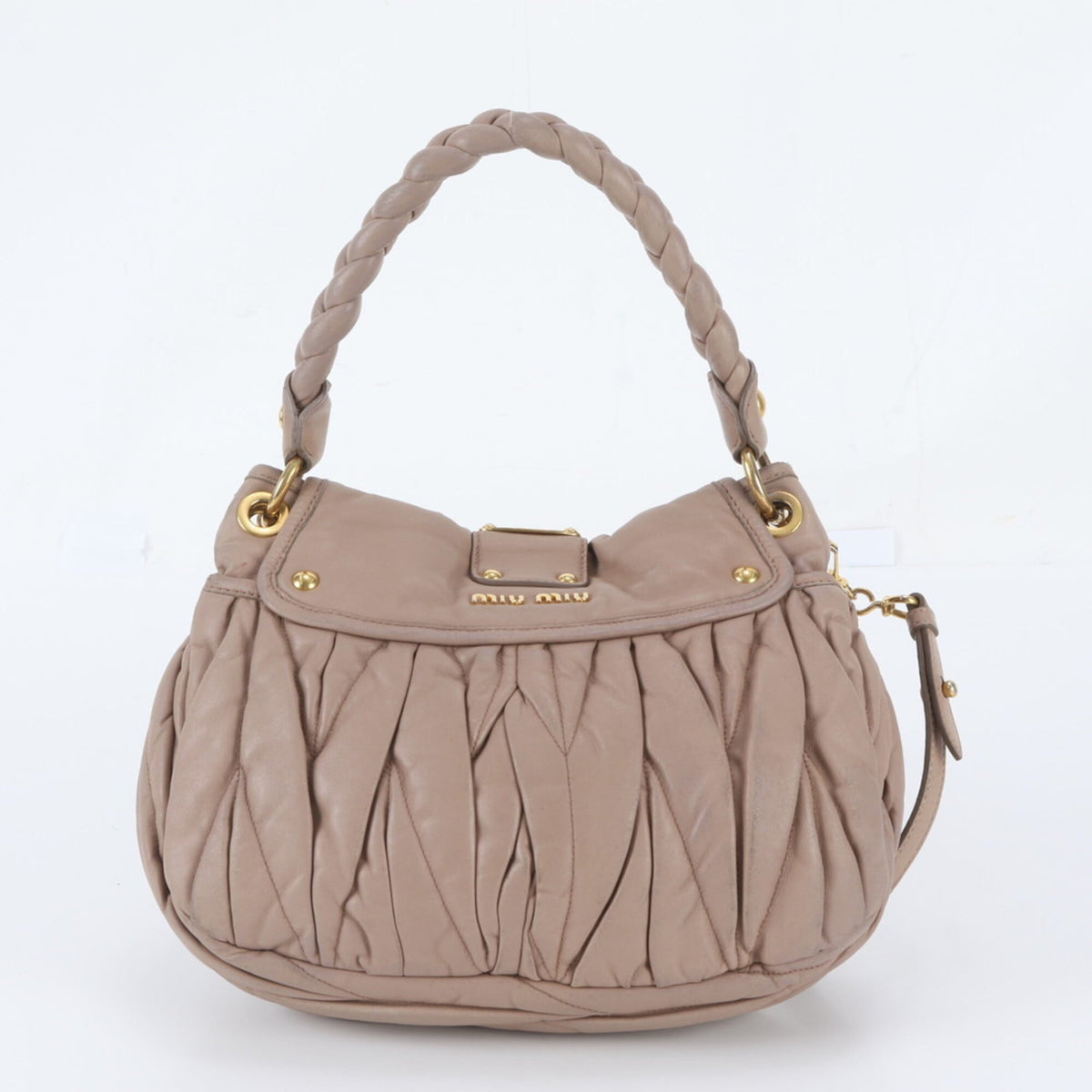 Miu Miu Pink Leather Handbag Shoulder Bag Tote Bag (Pre-Owned)