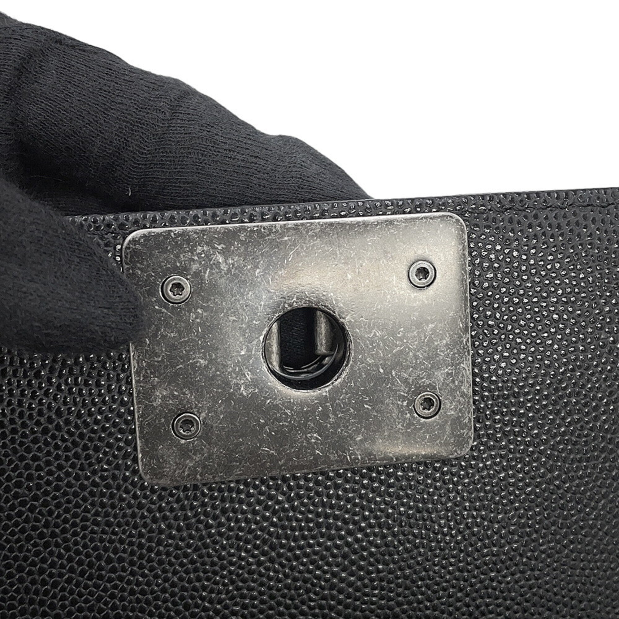 Chanel Black Grained Calfskin Shoulder Bag (Pre-Owned)