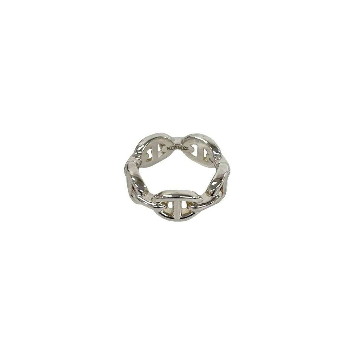 Hermes Silver Silver 925 Band Ring (Pre-Owned)