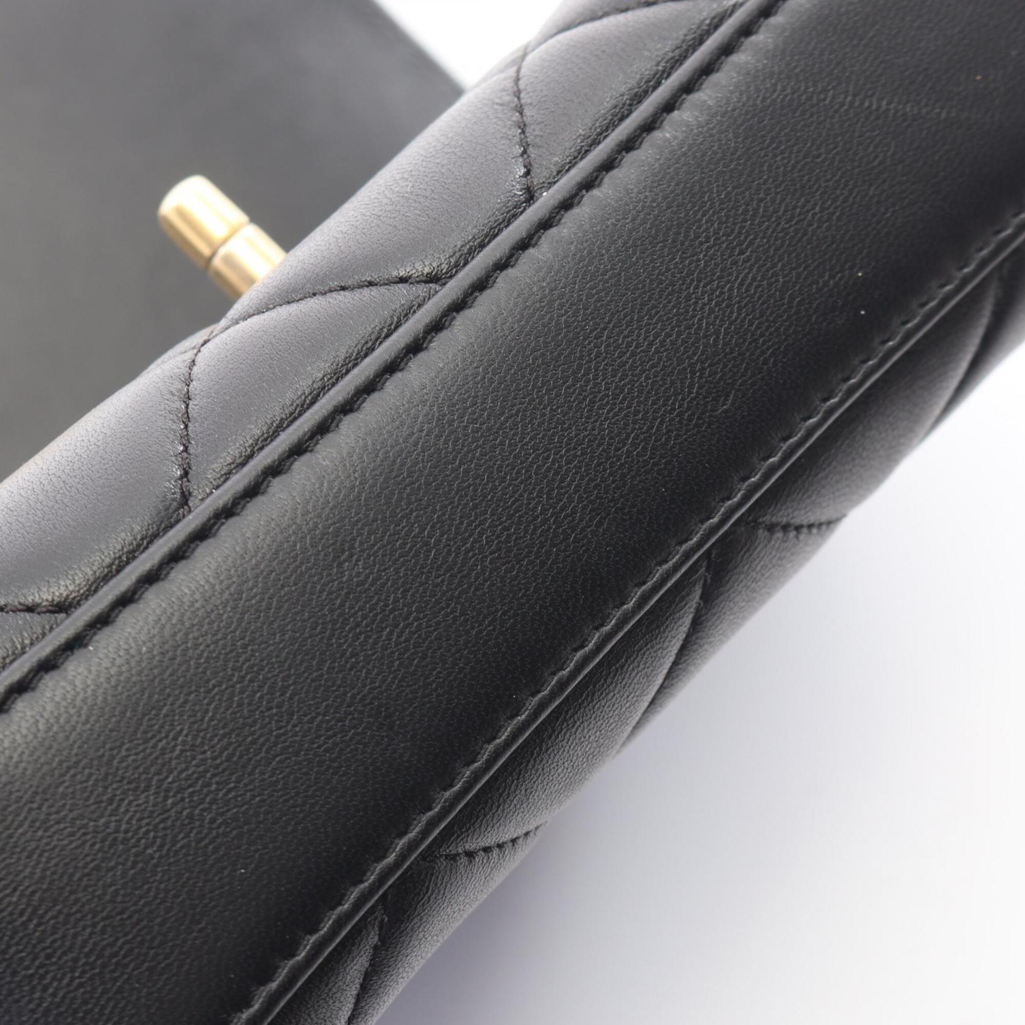 Chanel Black Leather Handbag Shoulder Bag (Pre-Owned)