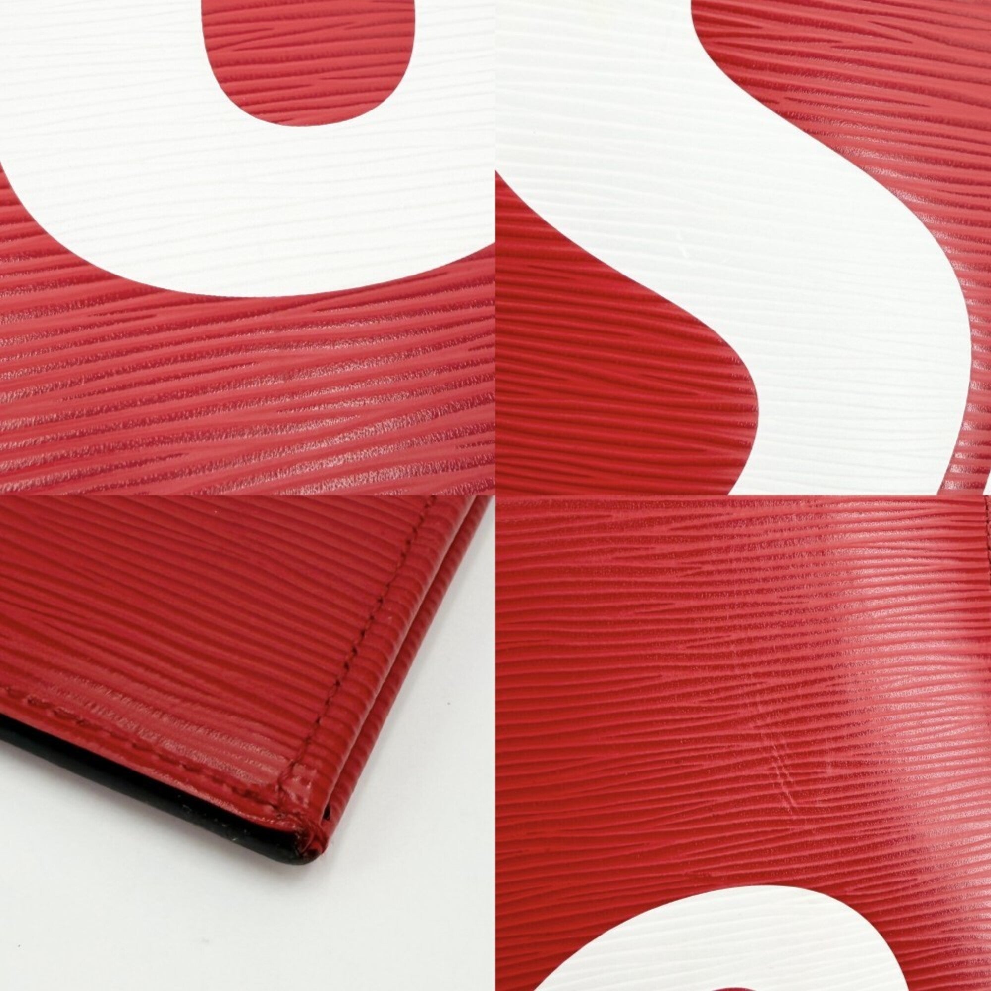 Louis Vuitton Red Color White Epi Leather Clutch Bag Pochette (Pre-Owned)
