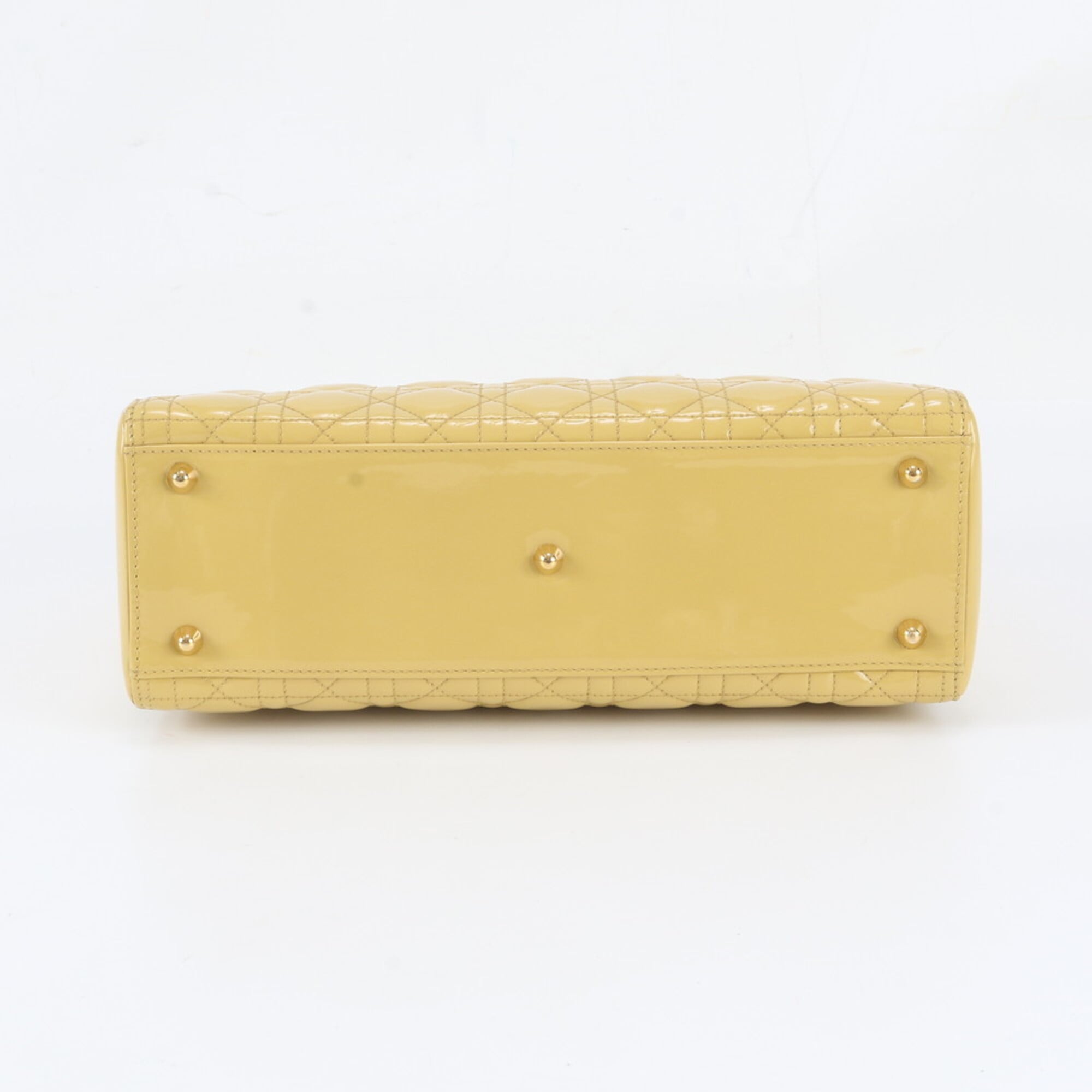 Christian Dior Yellow Leather Handbag Tote Bag (Pre-Owned)