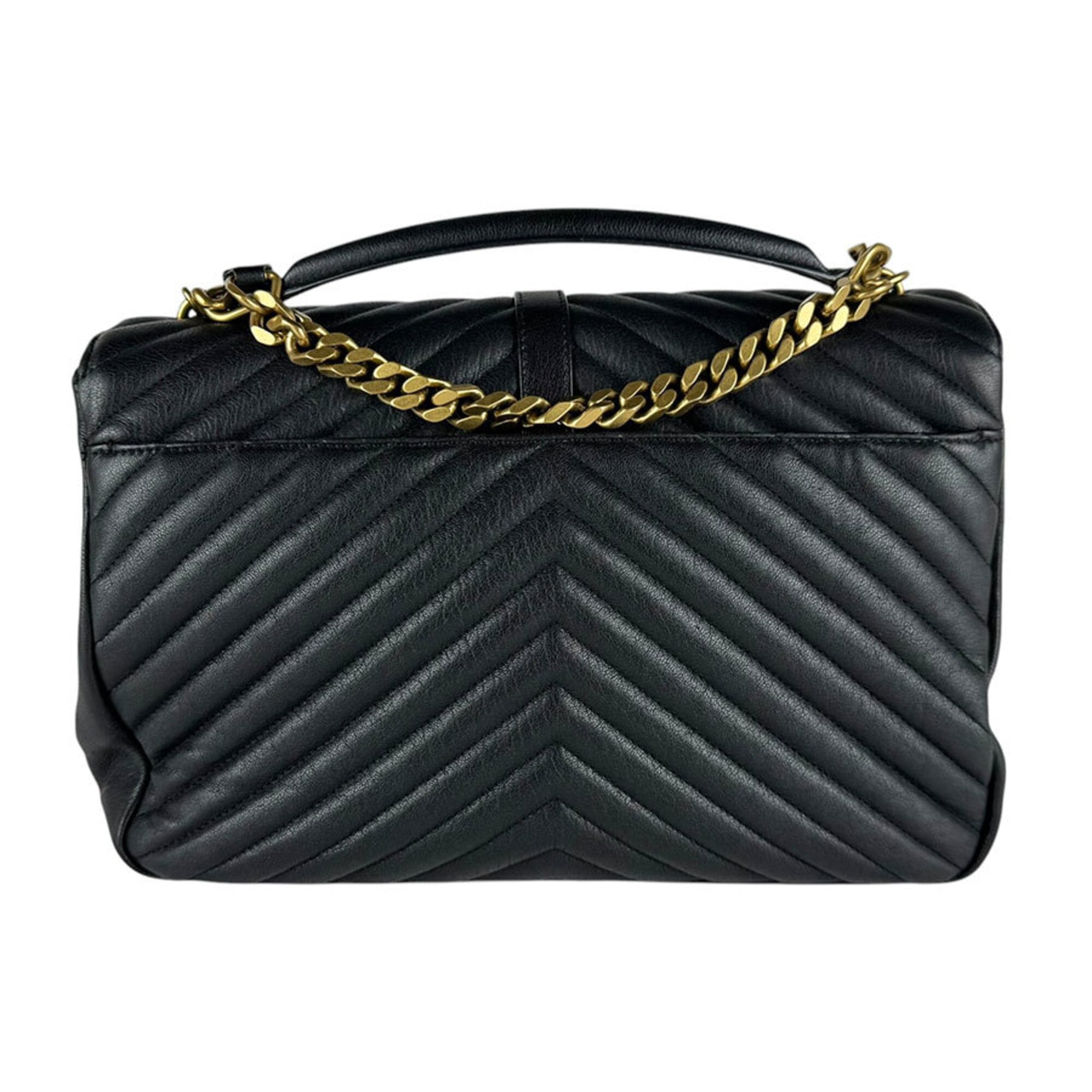 Saint Laurent Black Leather Handbag Shoulder Bag (Pre-Owned)