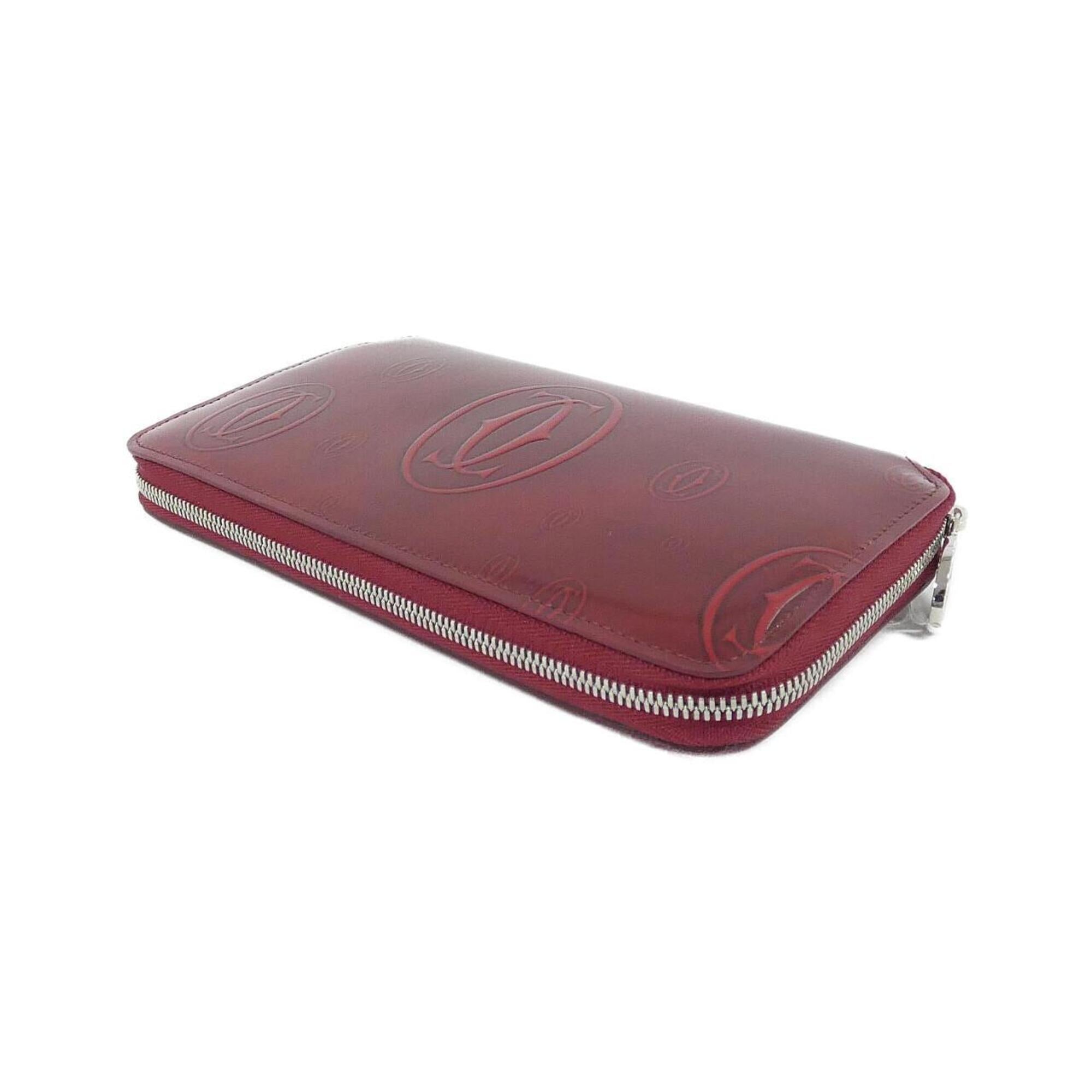 Cartier Bordeaux Leather Long Wallet (Bi-Fold) (Pre-Owned)