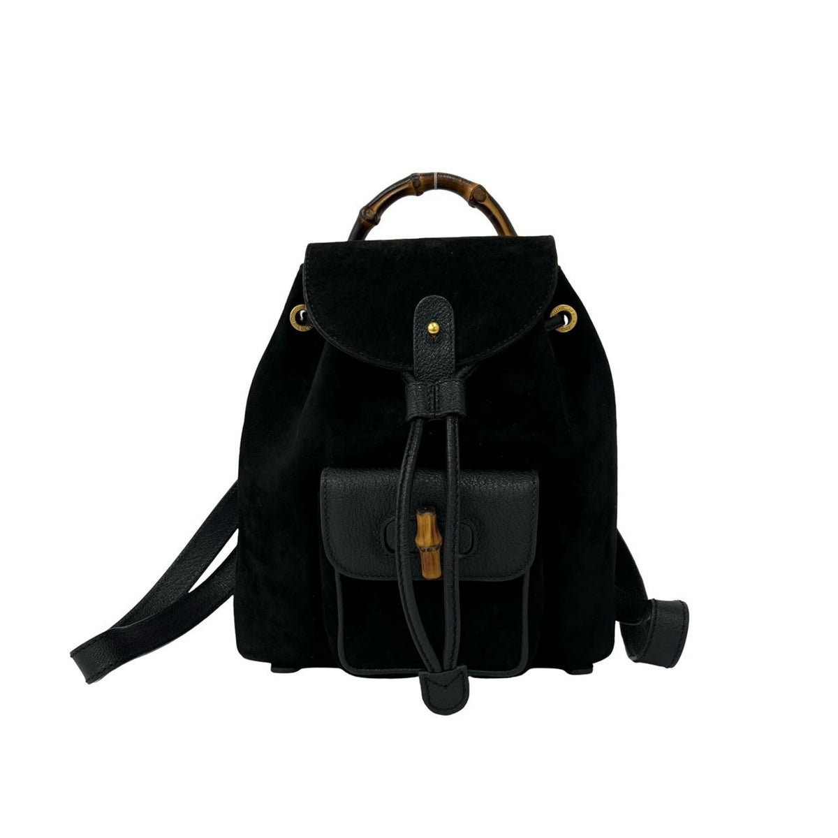 Gucci Black Suede Leather Backpack (Pre-Owned)