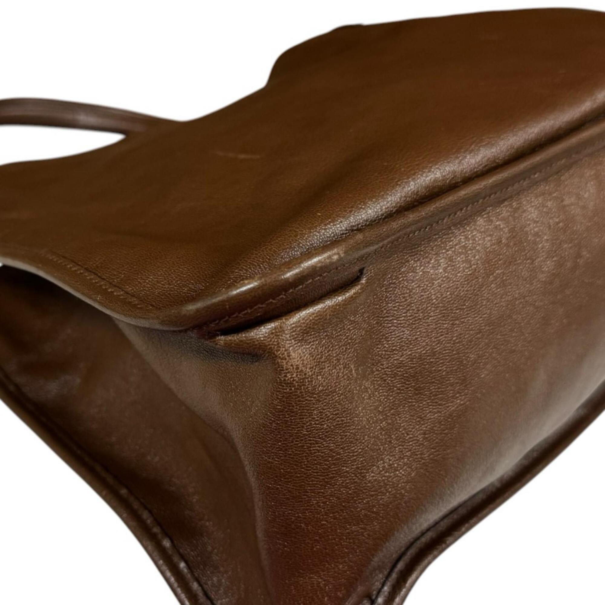 Gucci Brown Leather Tote Bag (Pre-Owned)