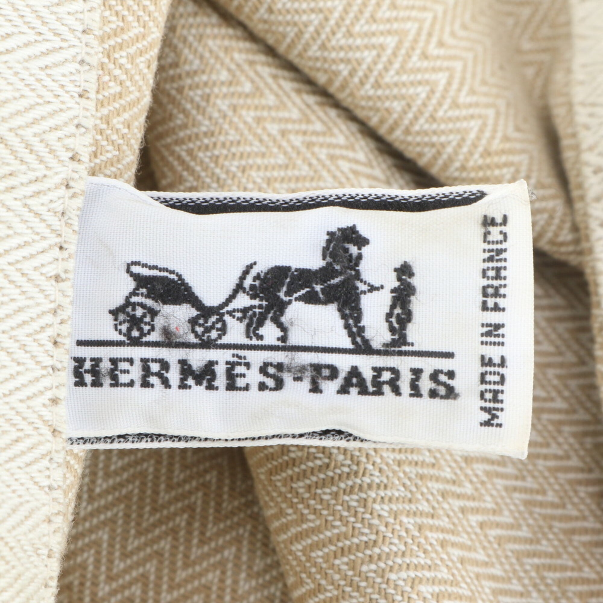 Hermes Aline 2 Beige Leather Canvas Shoulder Bag Tote Bag (Pre-Owned)