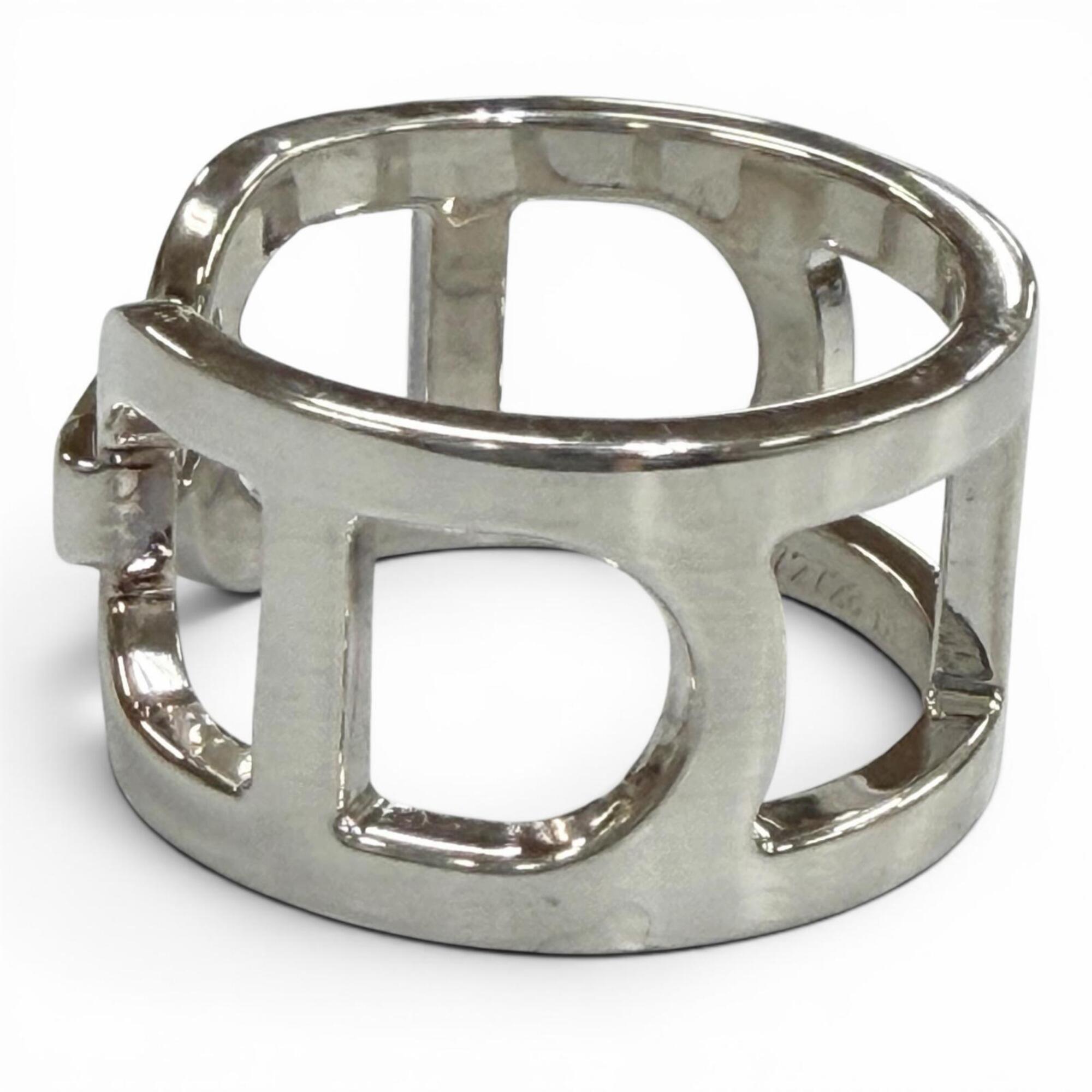 Hermes Silver Silver 925 Band Ring (Pre-Owned)