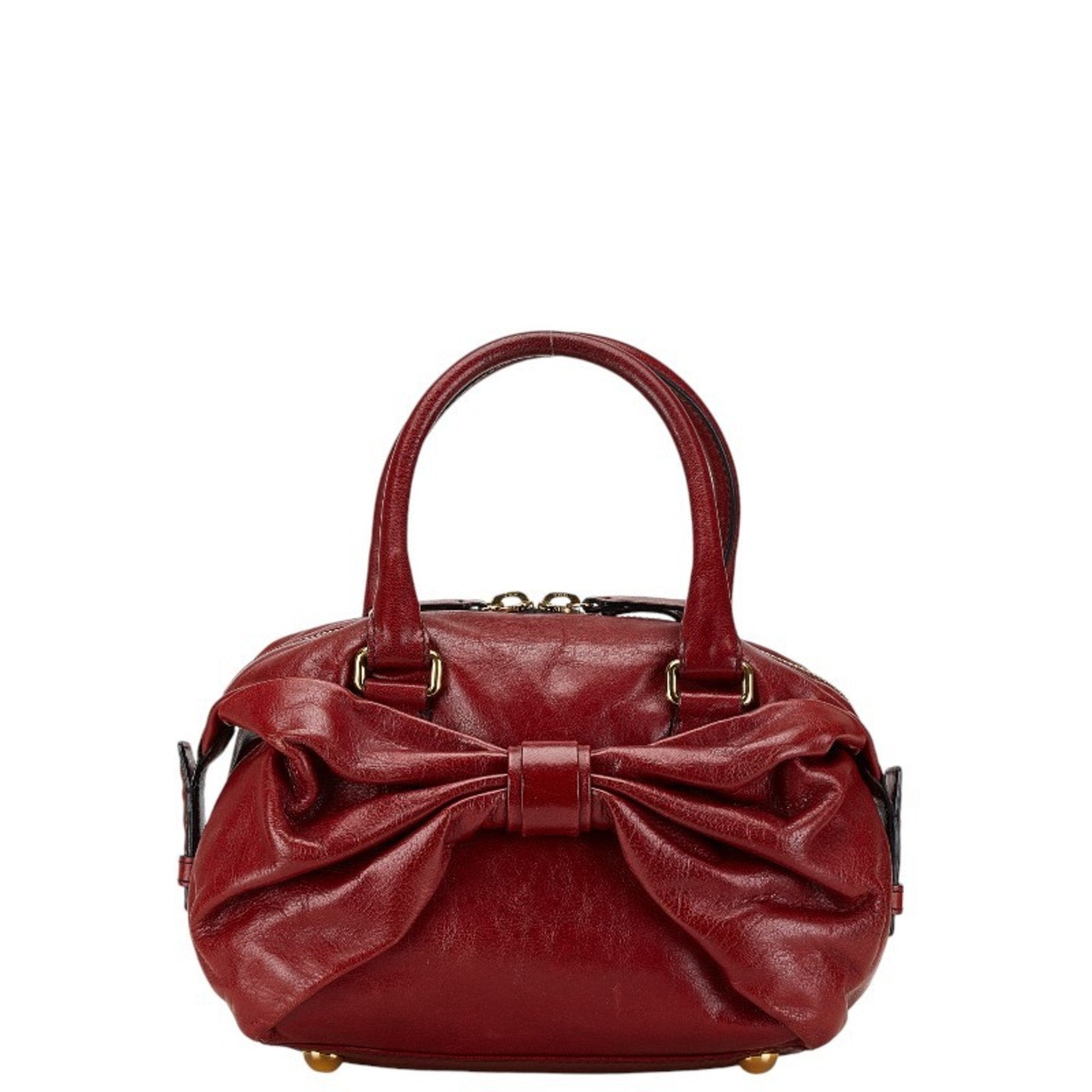 Valentino Red Color Leather Handbag (Pre-Owned)