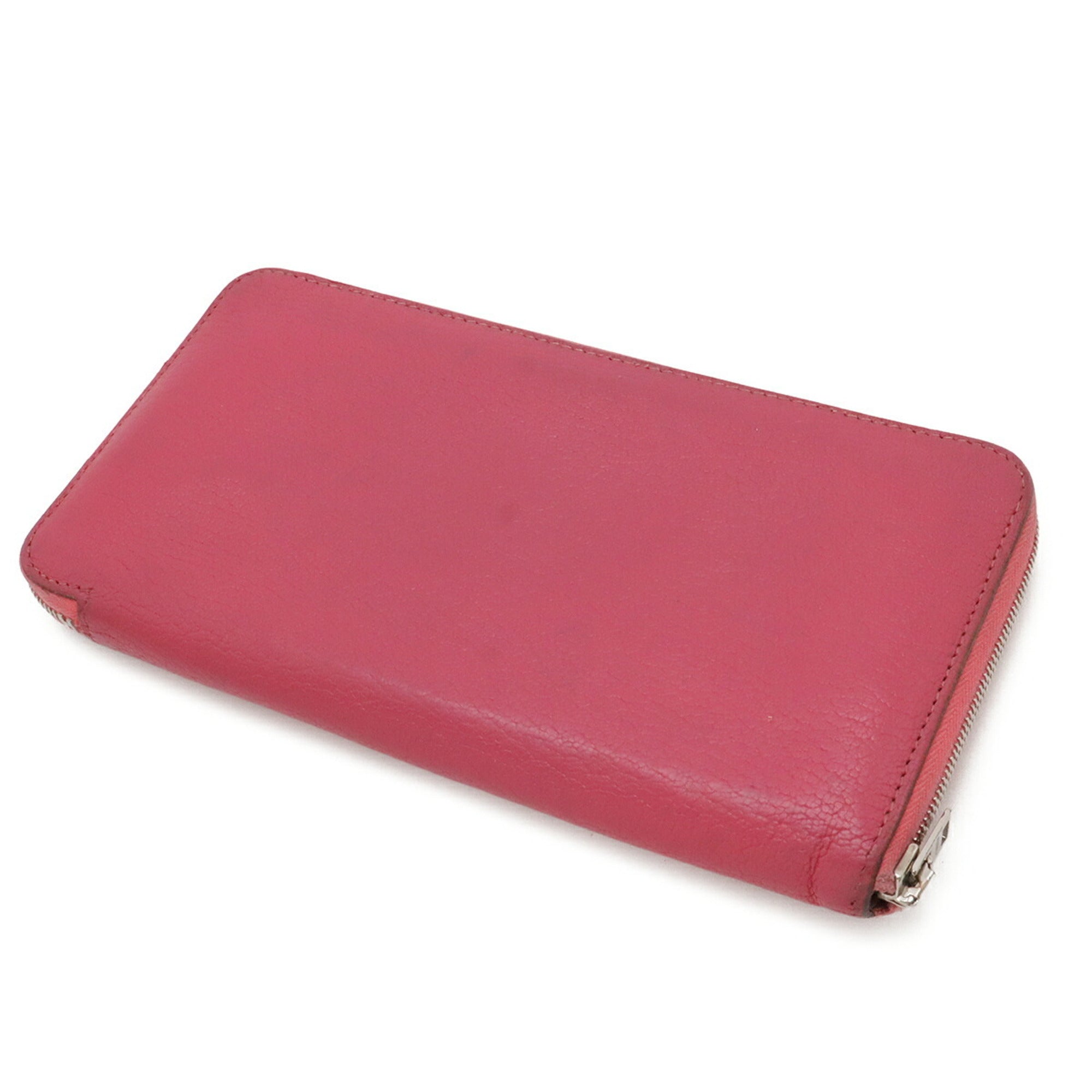 Hermes Fuchsia Chevre Leather Long Wallet (Bi-Fold) (Pre-Owned)