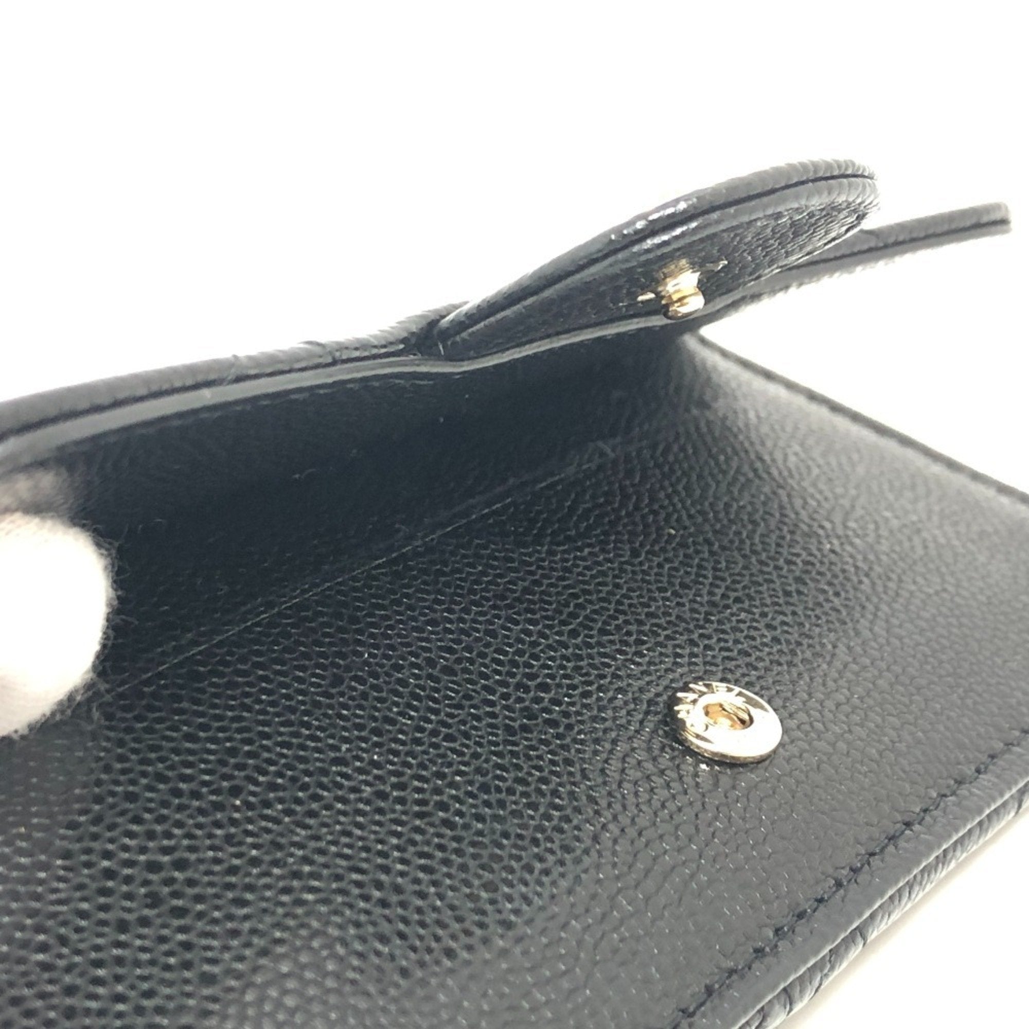 Chanel Black Grained Calfskin Coin Purse/Coin Case (Pre-Owned)