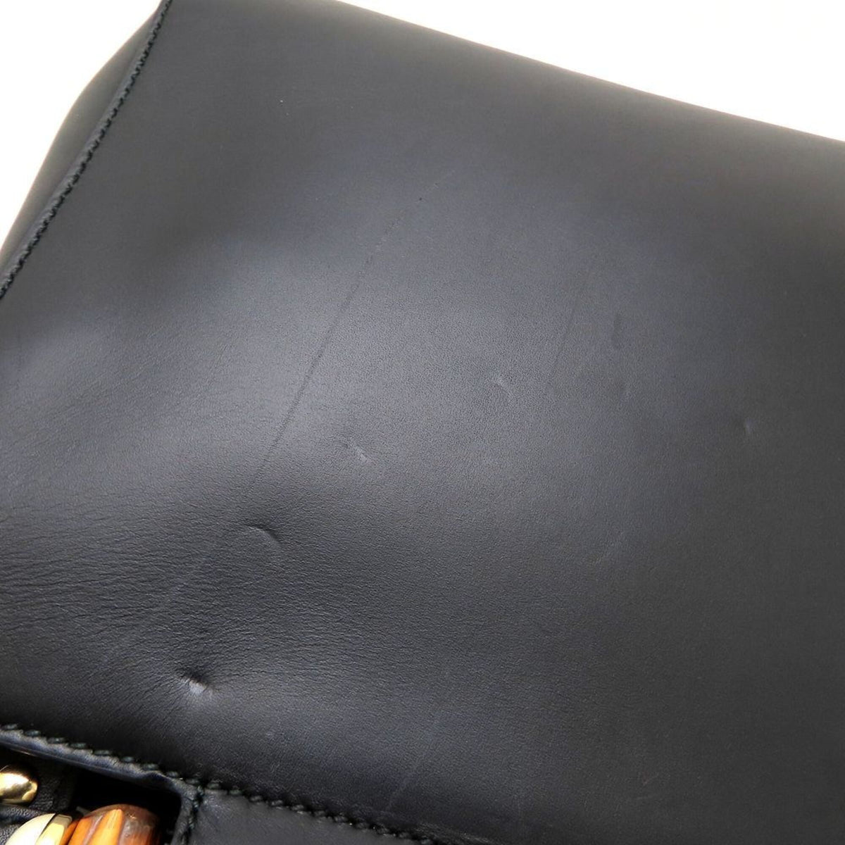 Gucci Black Bamboo Leather Handbag (Pre-Owned)
