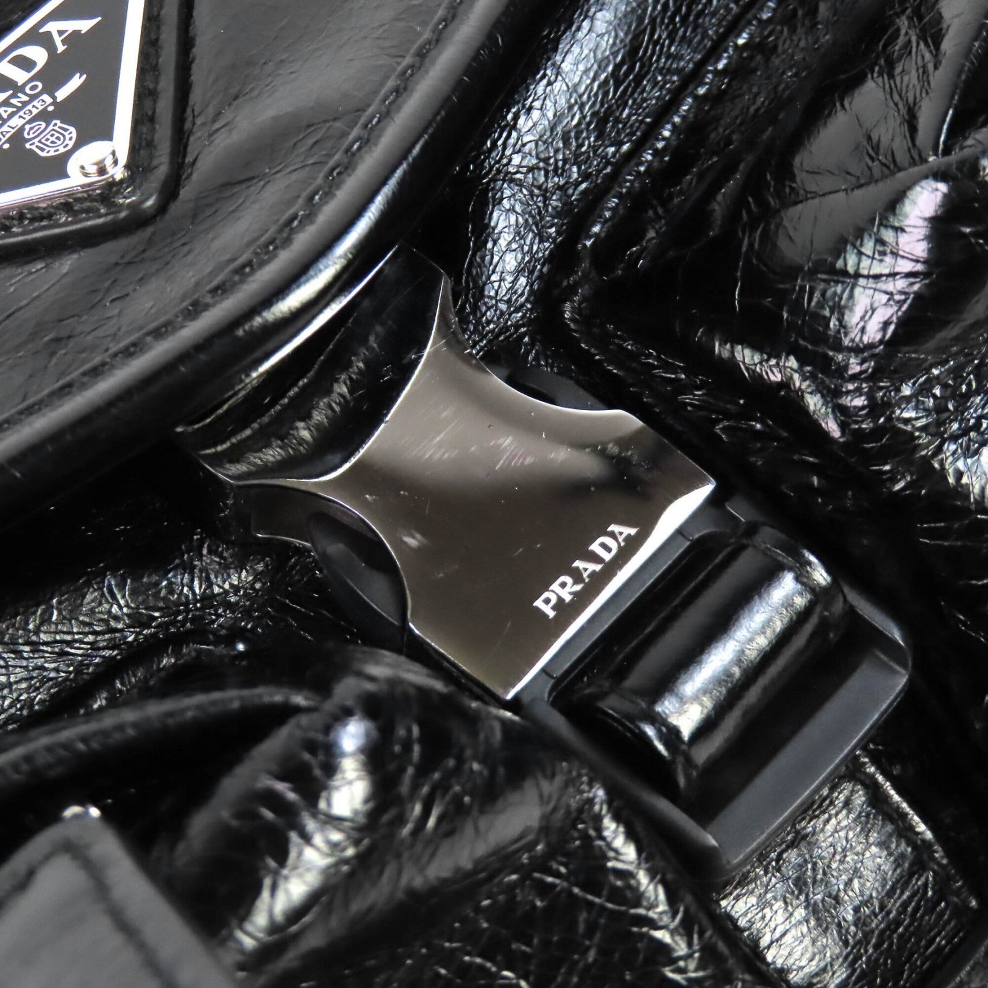 Prada Black Leather Shoulder Bag Sling Bag (Pre-Owned)