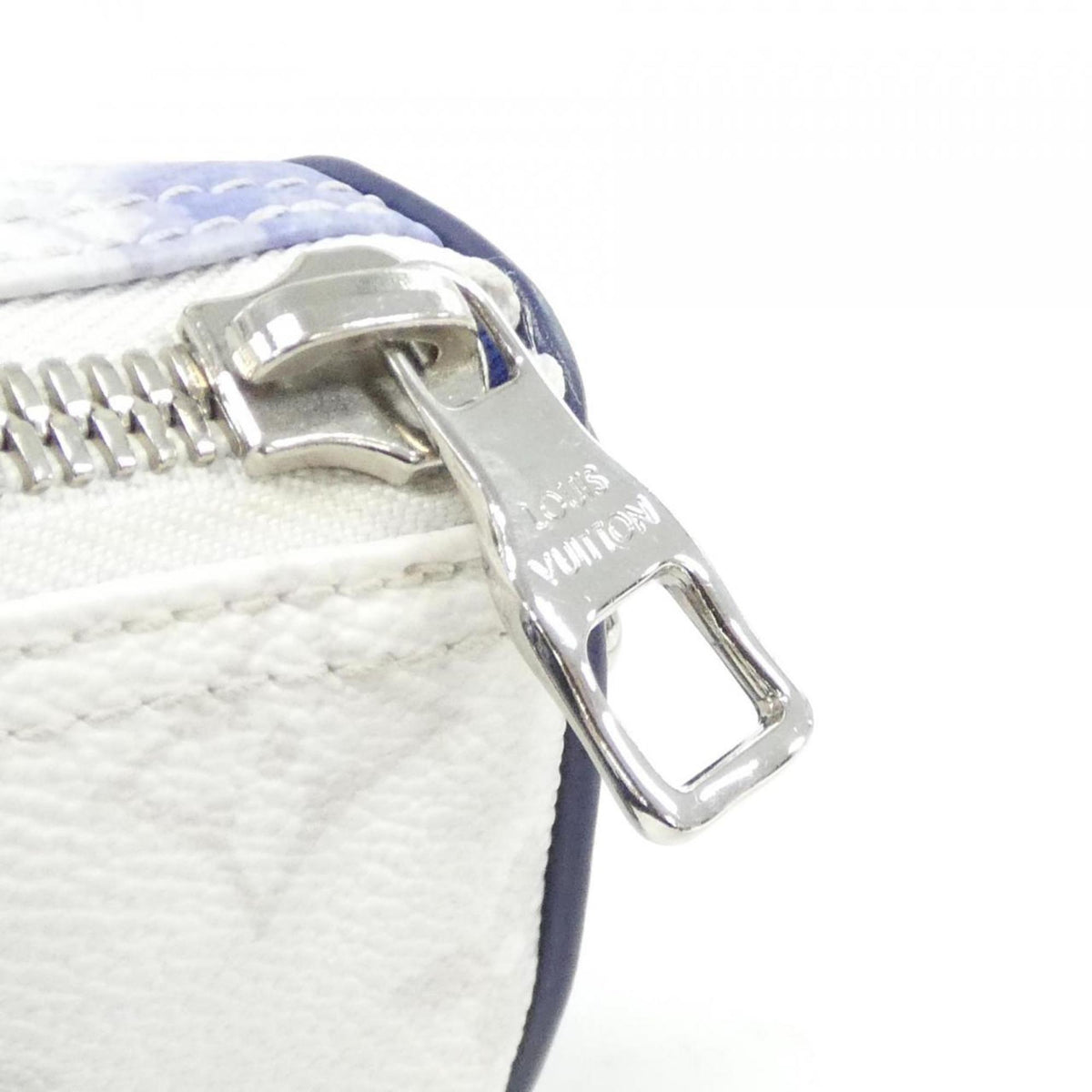 Louis Vuitton Blue Coated Canvas Boston Bag (Pre-Owned)