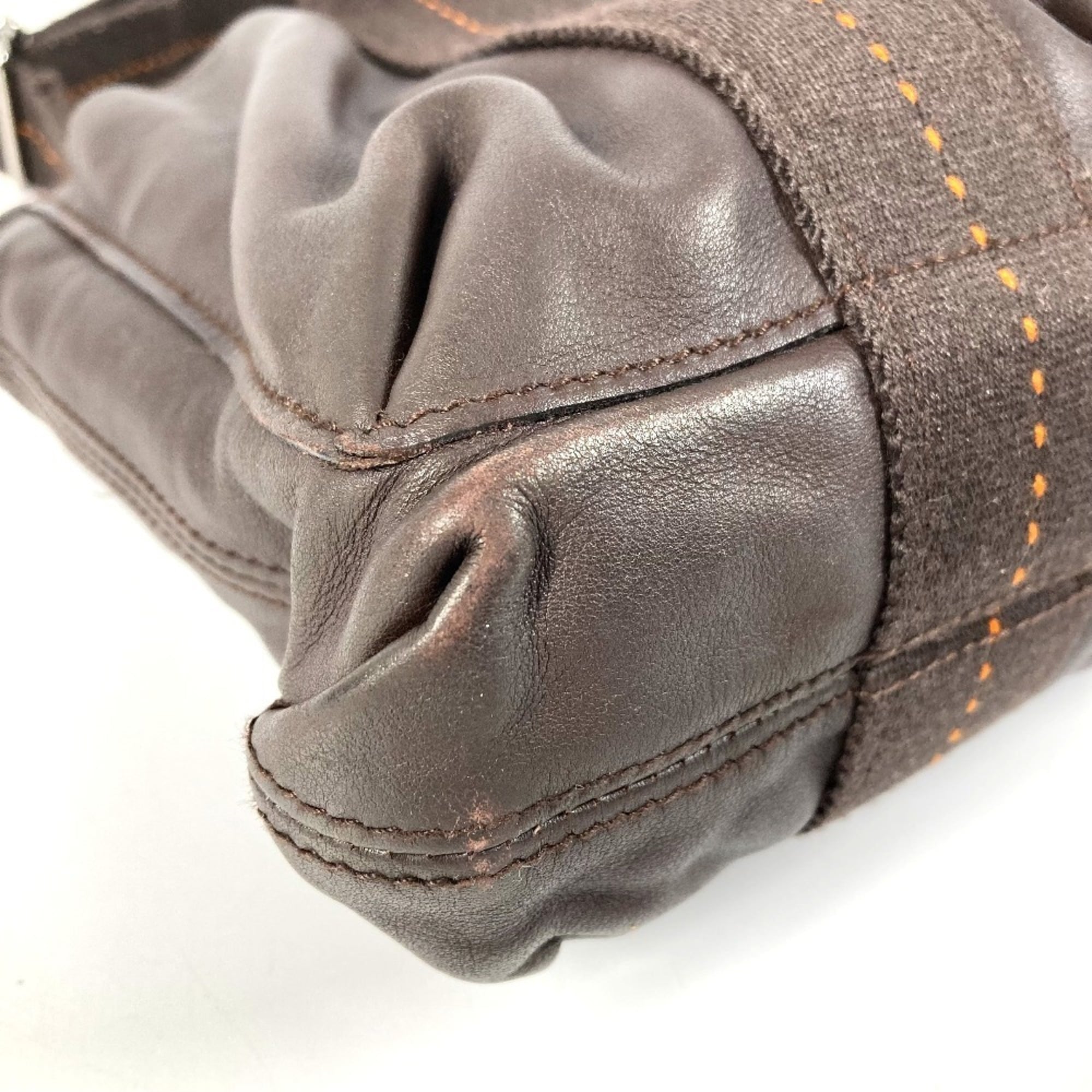 Hermes Caravan Horizontal Brown Orange Leather Handbag Shoulder Bag (Pre-Owned)