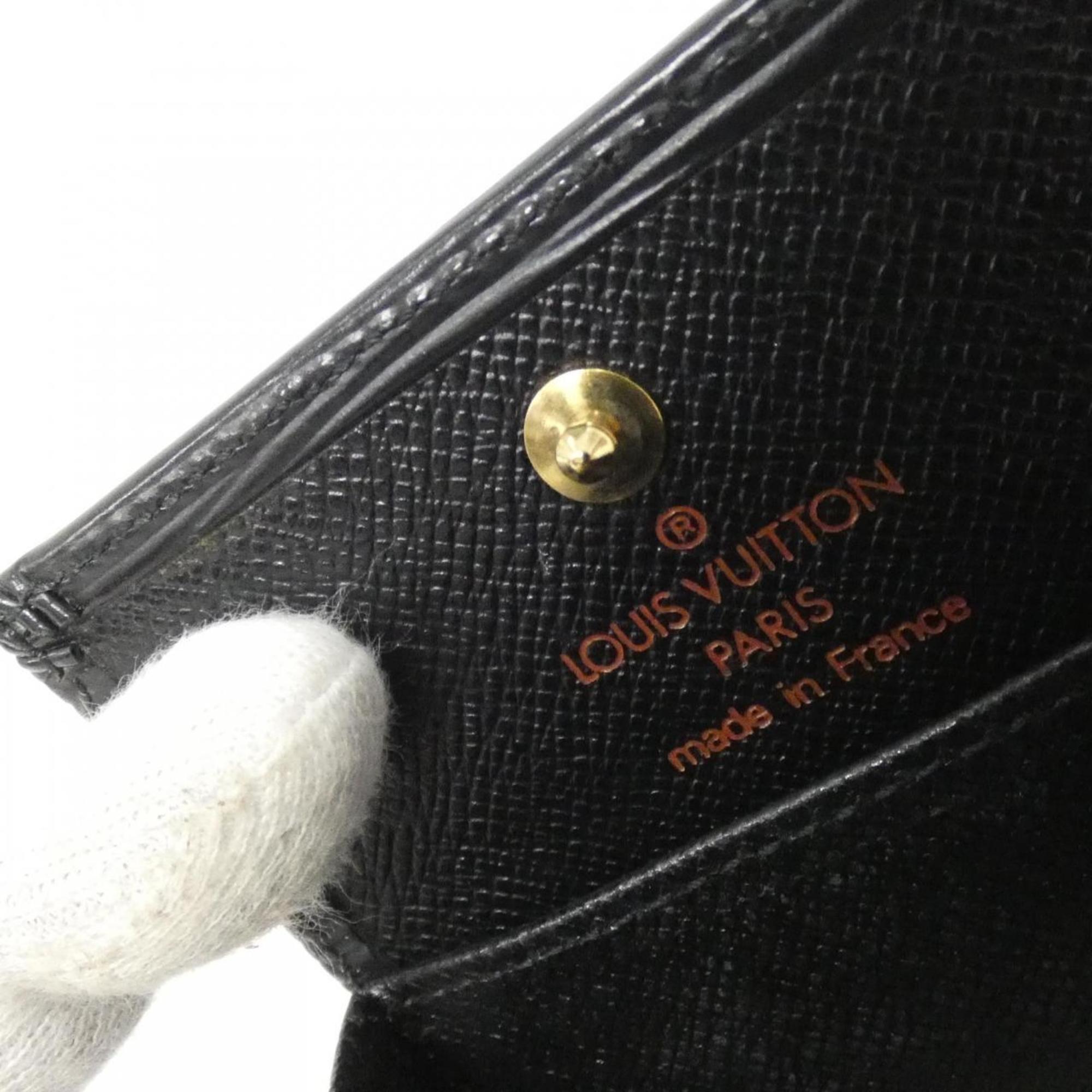Louis Vuitton Black Leather Coin Purse/Coin Case (Pre-Owned)
