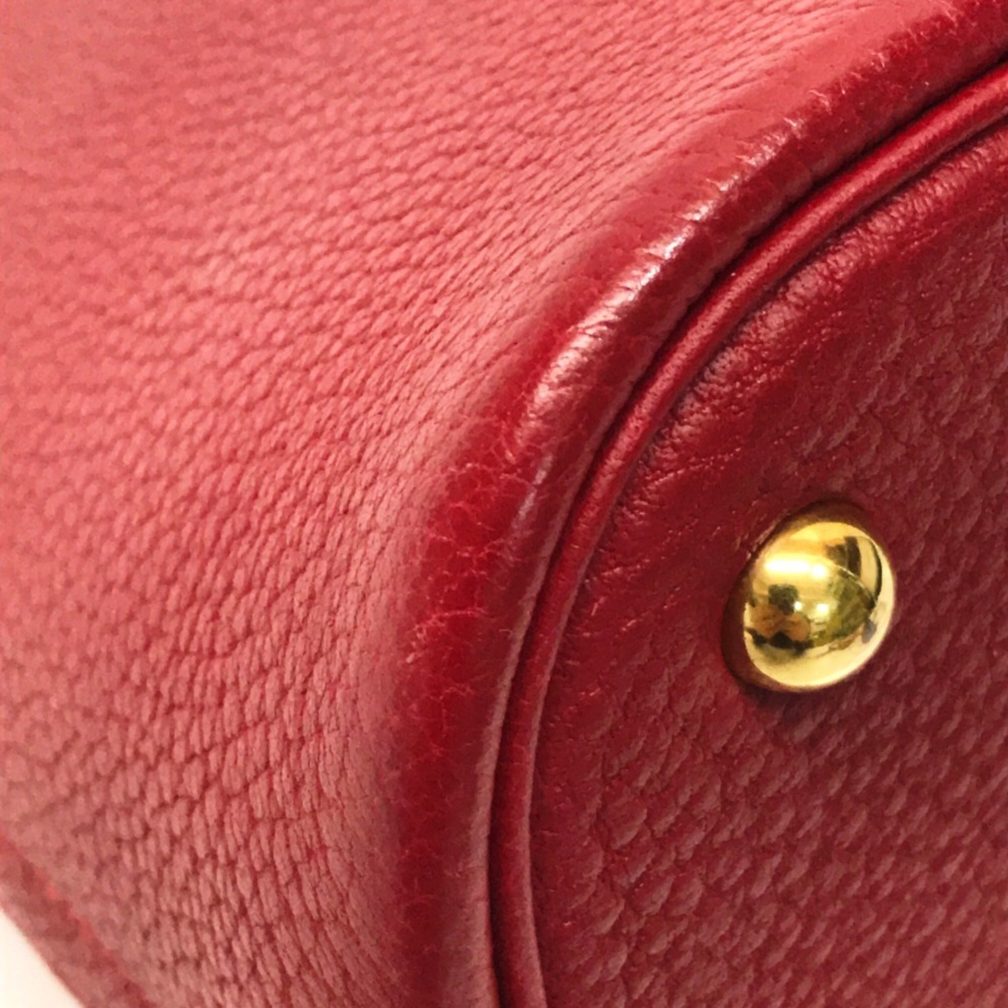 Hermes Bolide Red Color Rouge Vif Fjord Leather Handbag Shoulder Bag (Pre-Owned)