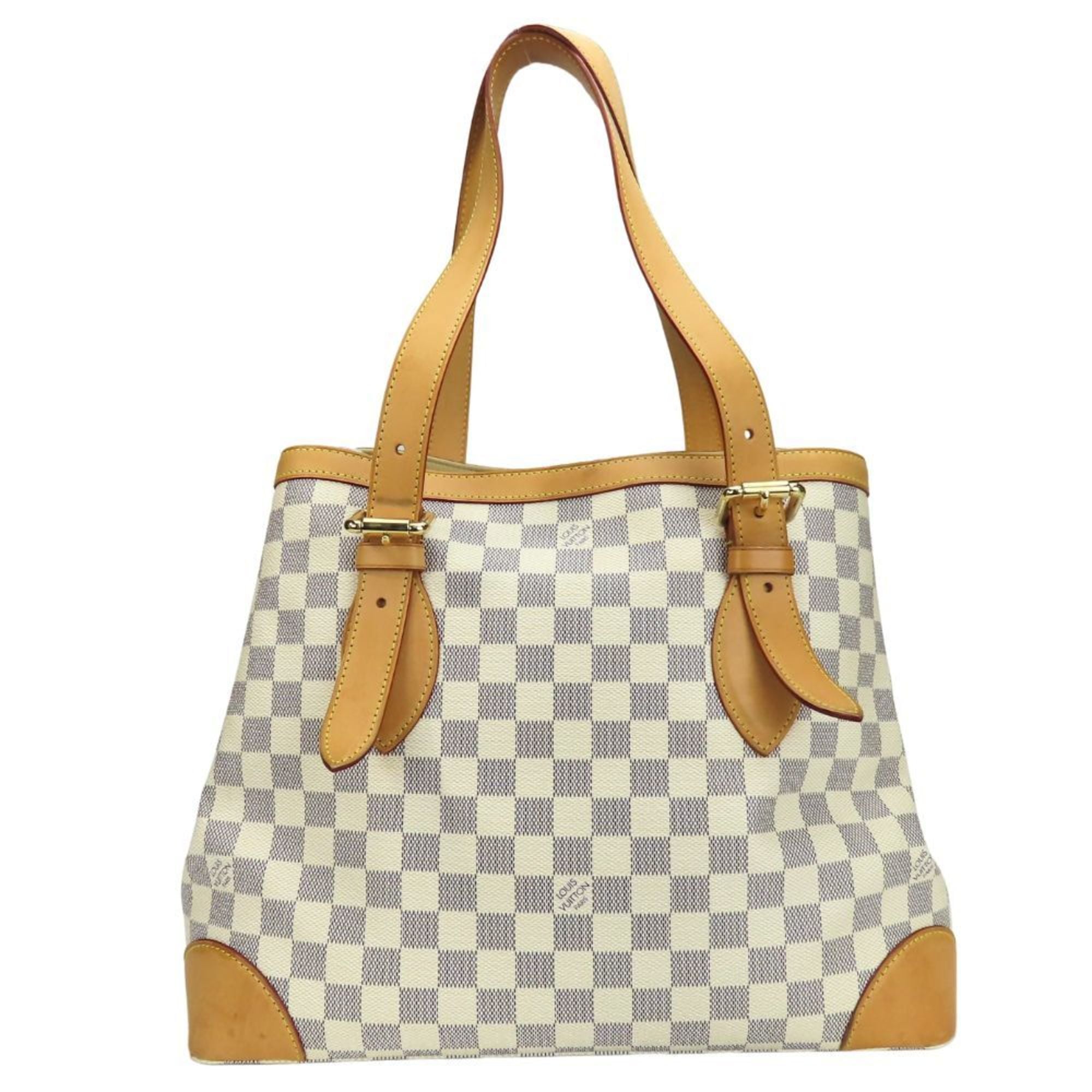 Louis Vuitton White Damier Azur Leather Tote Bag (Pre-Owned)
