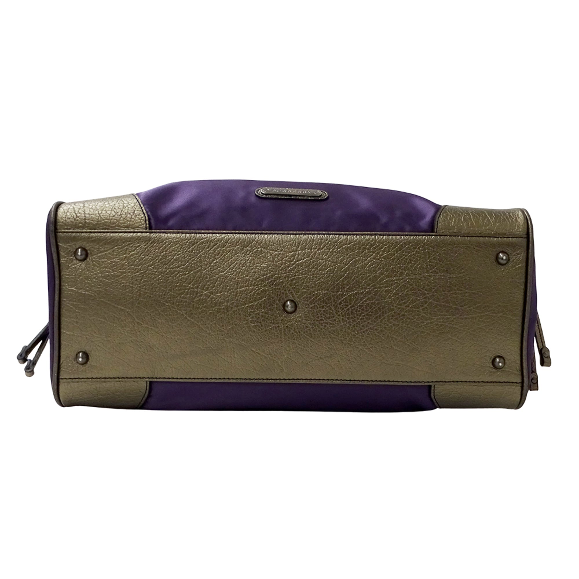 Burberry Bronze Purple Nylon Handbag Pouch Tote Bag (Pre-Owned)