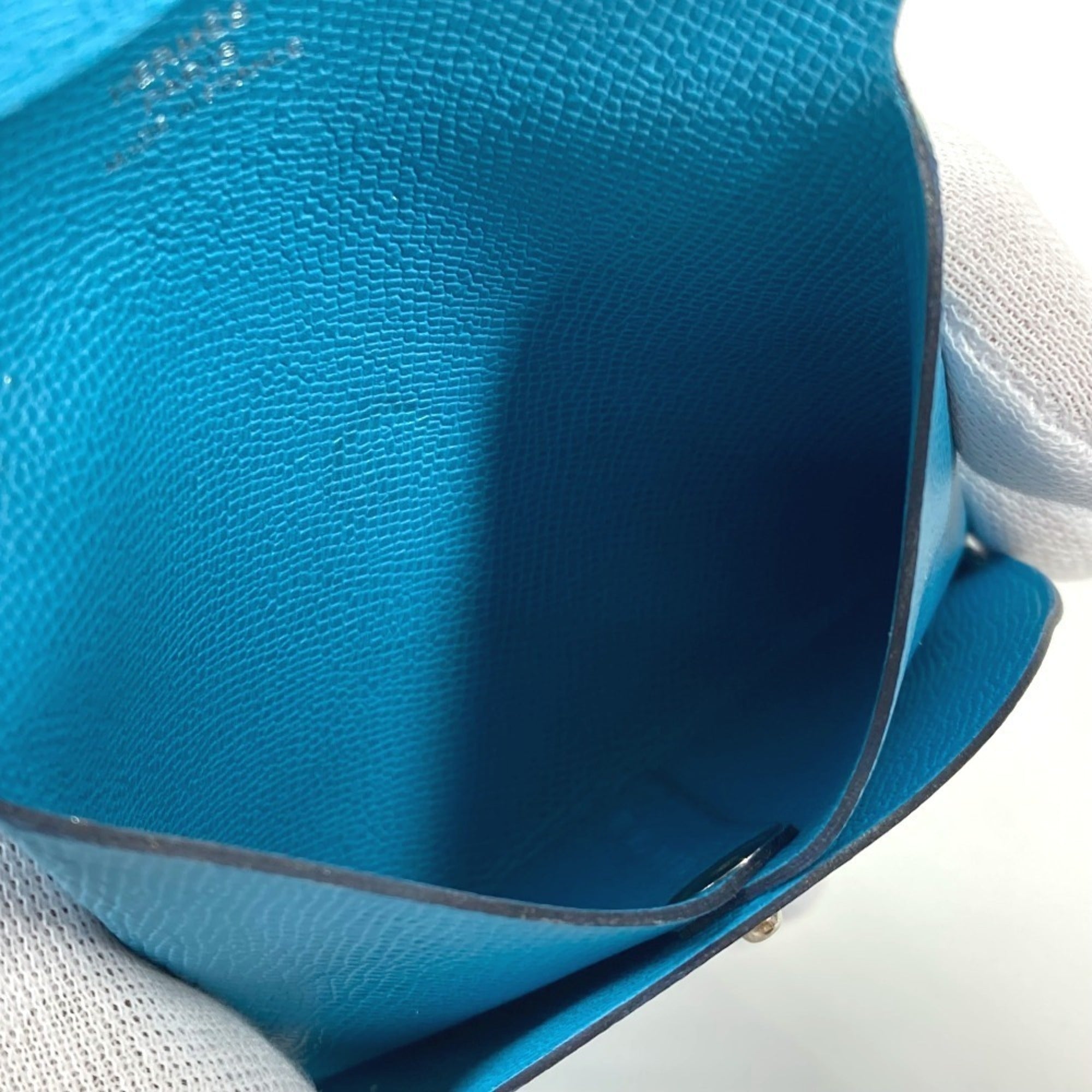 Hermes Blue Leather Coin Purse/Coin Case (Pre-Owned)