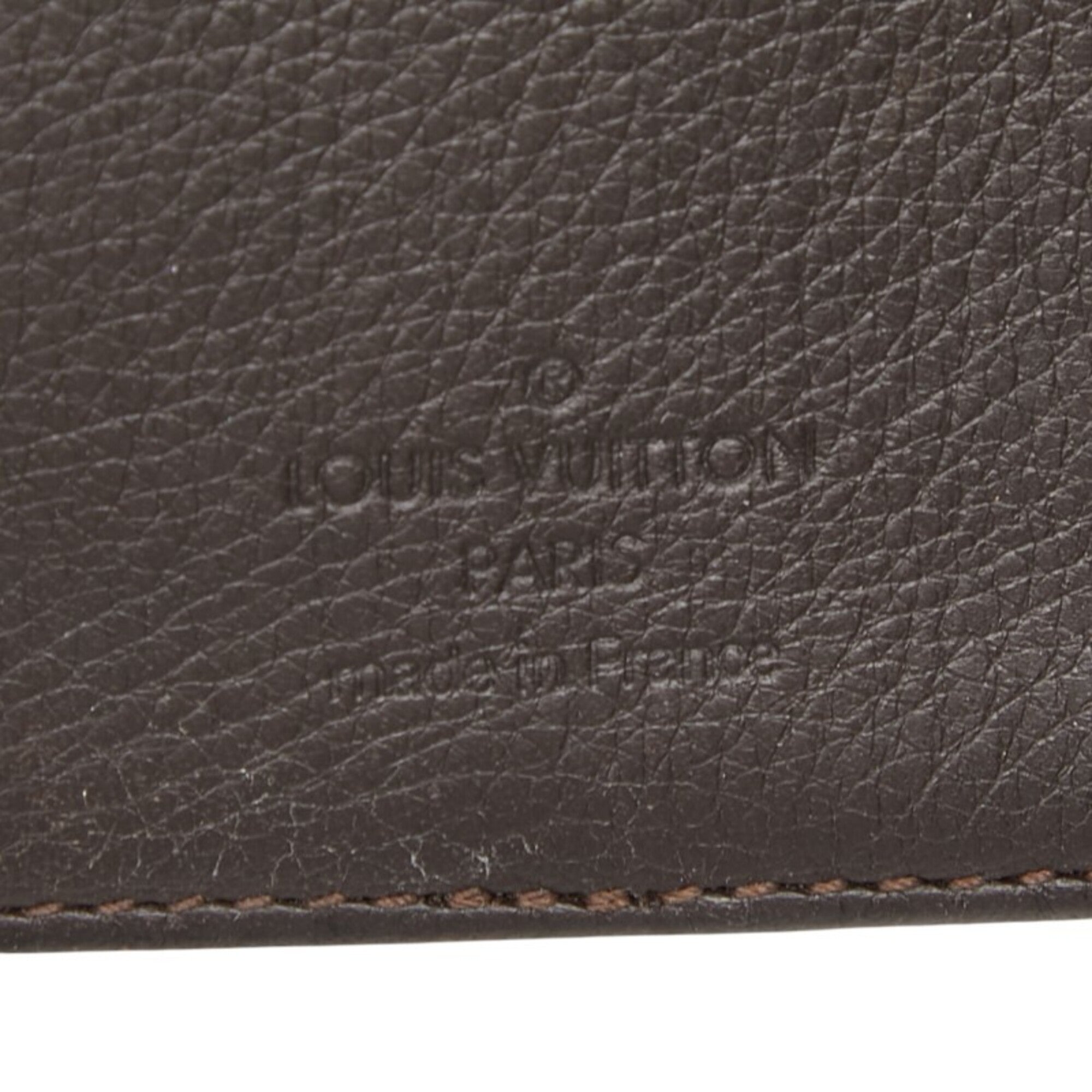 Louis Vuitton Monogram Dark Brown Leather Long Wallet (Tri-Fold) (Pre-Owned)