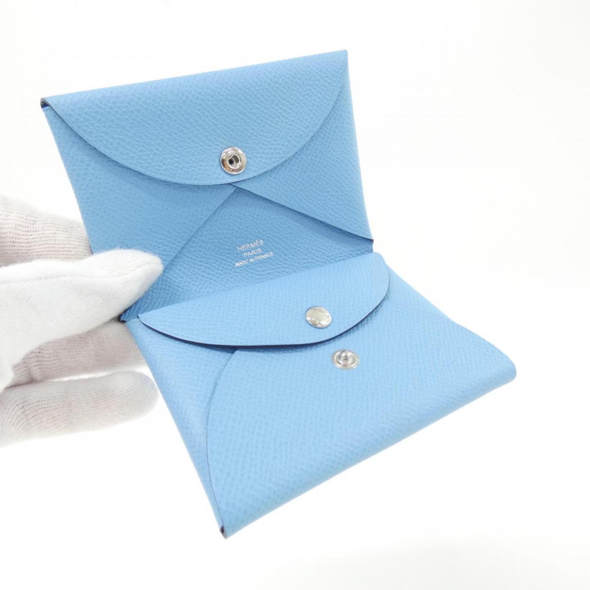Hermes Blue Celeste Epsom Leather Coin Purse/Coin Case (Pre-Owned)