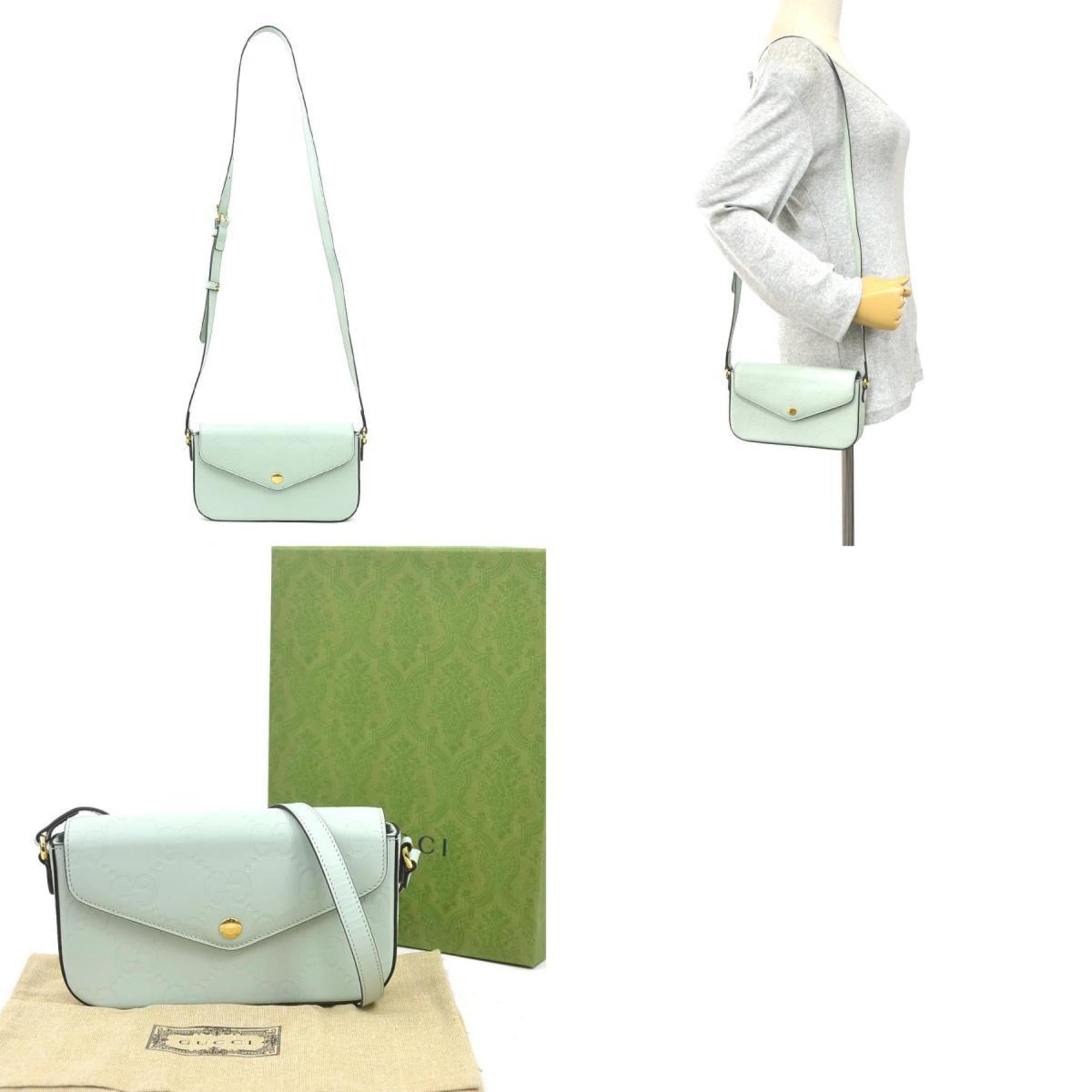 Gucci Pale Green Leather Shoulder Bag (Pre-Owned)