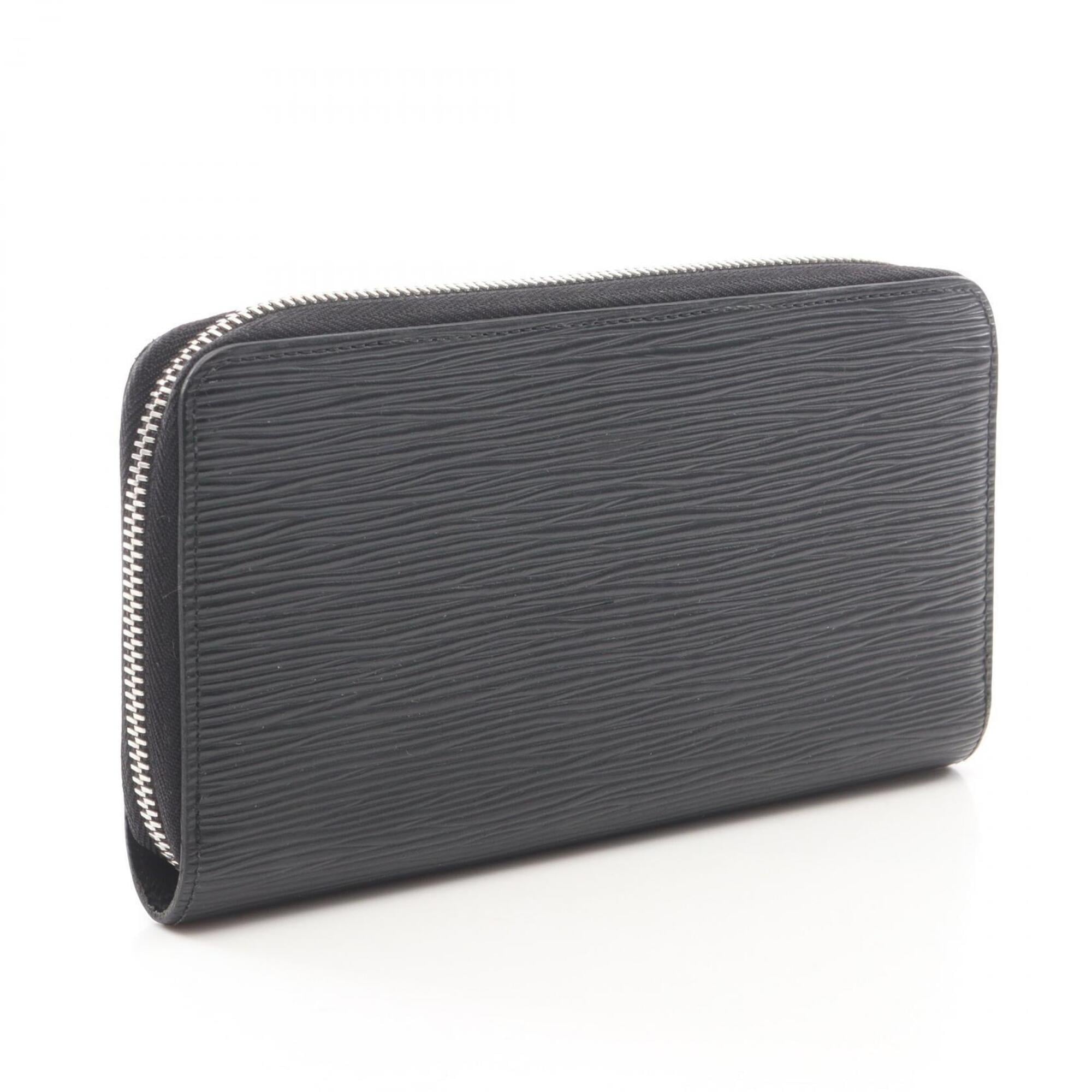 Louis Vuitton Black Leather Long Wallet (Bi-Fold) (Pre-Owned)