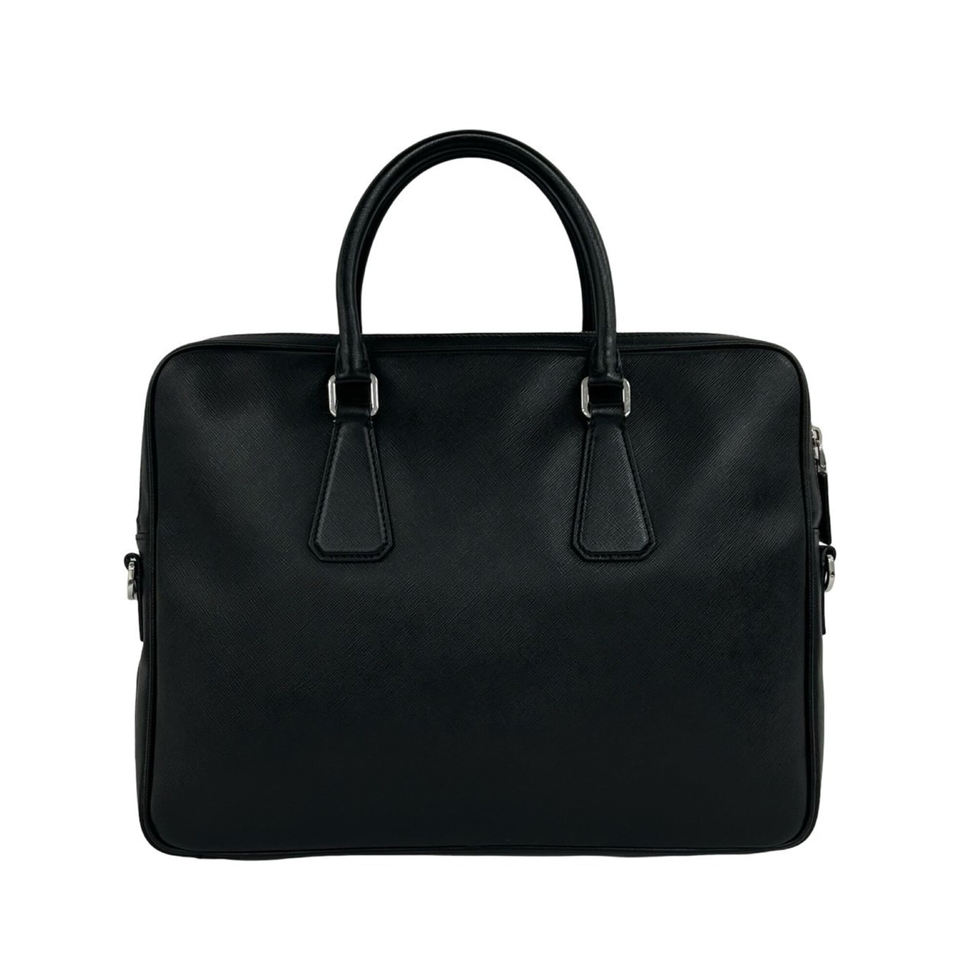Prada Black Leather Briefcase Shoulder Bag (Pre-Owned)