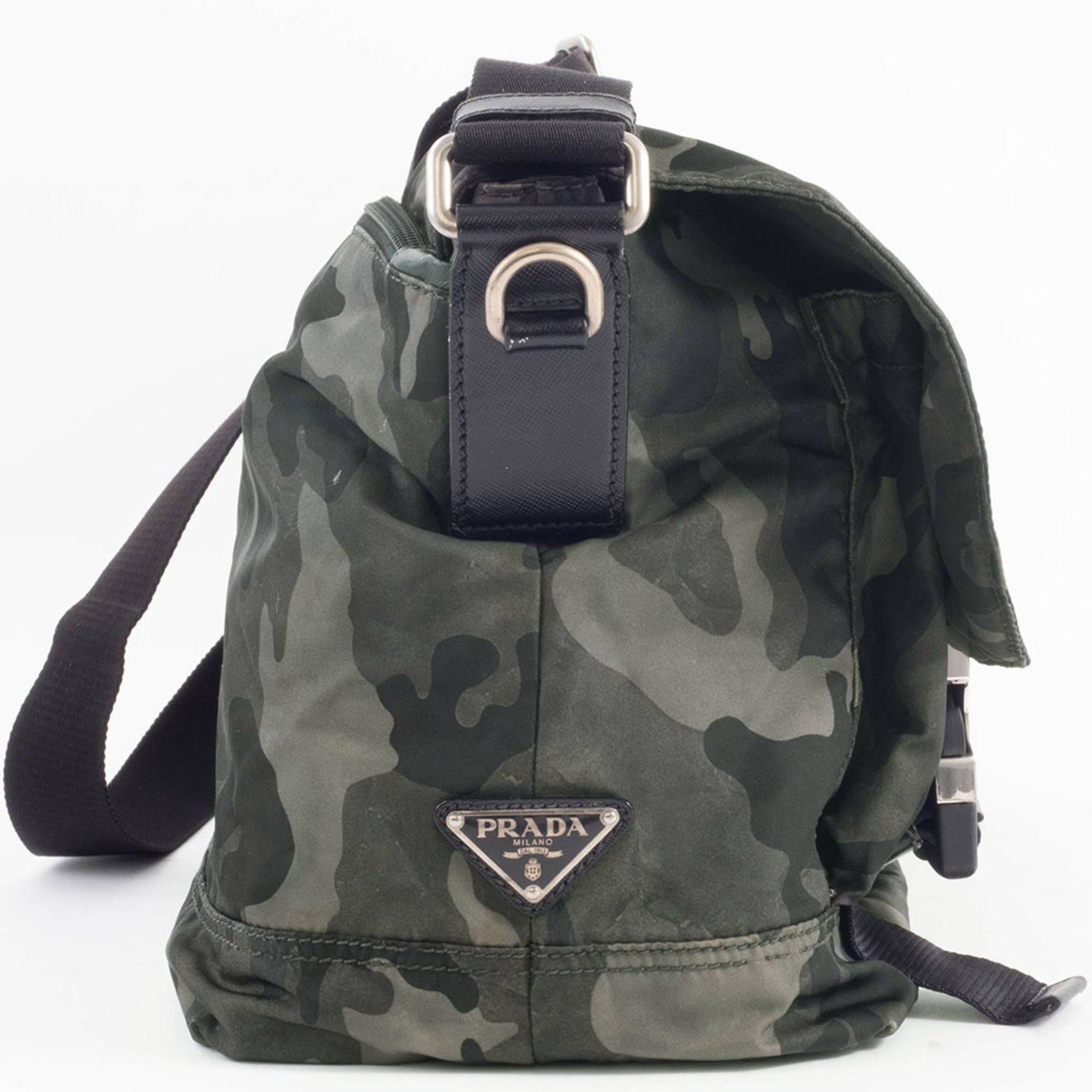 Prada Green Multi-Color Nylon Shoulder Bag (Pre-Owned)