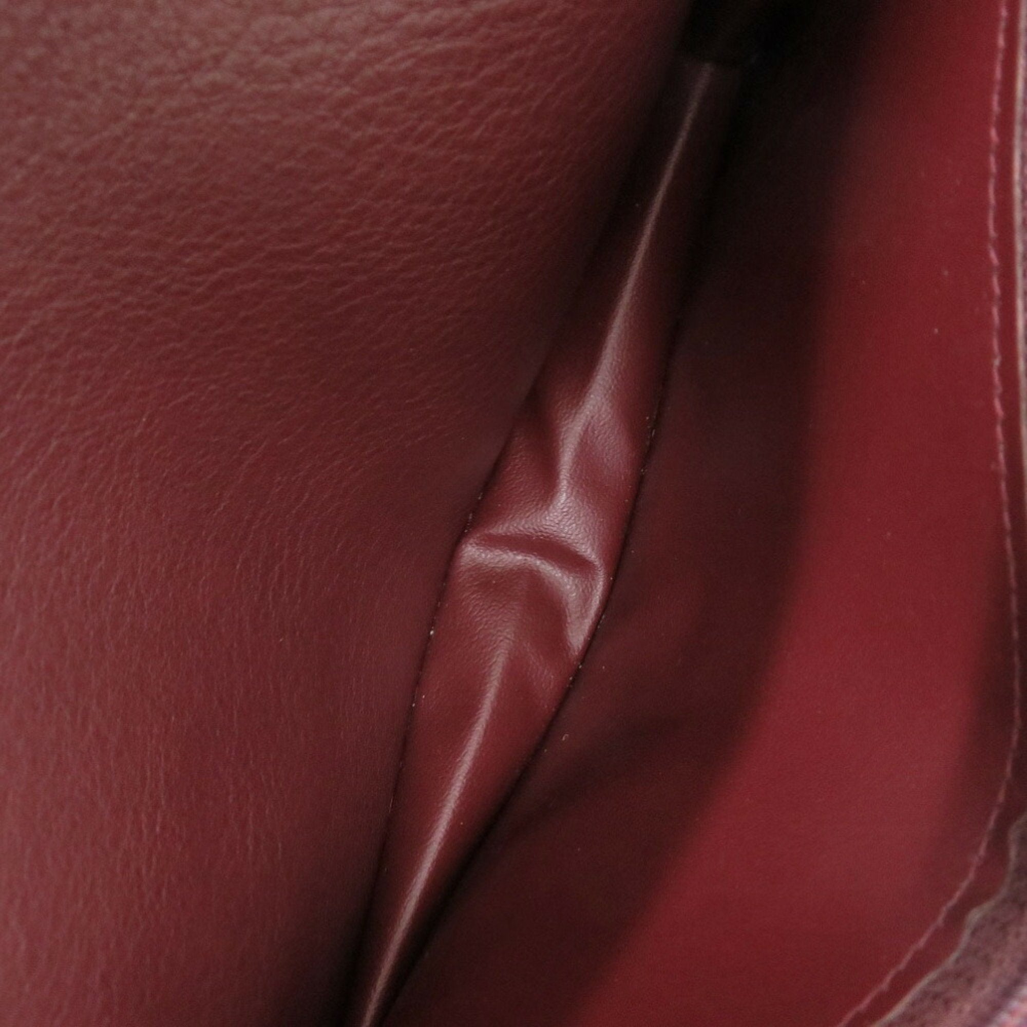 Cartier Bordeaux Red Color Leather Long Wallet (Bi-Fold) (Pre-Owned)