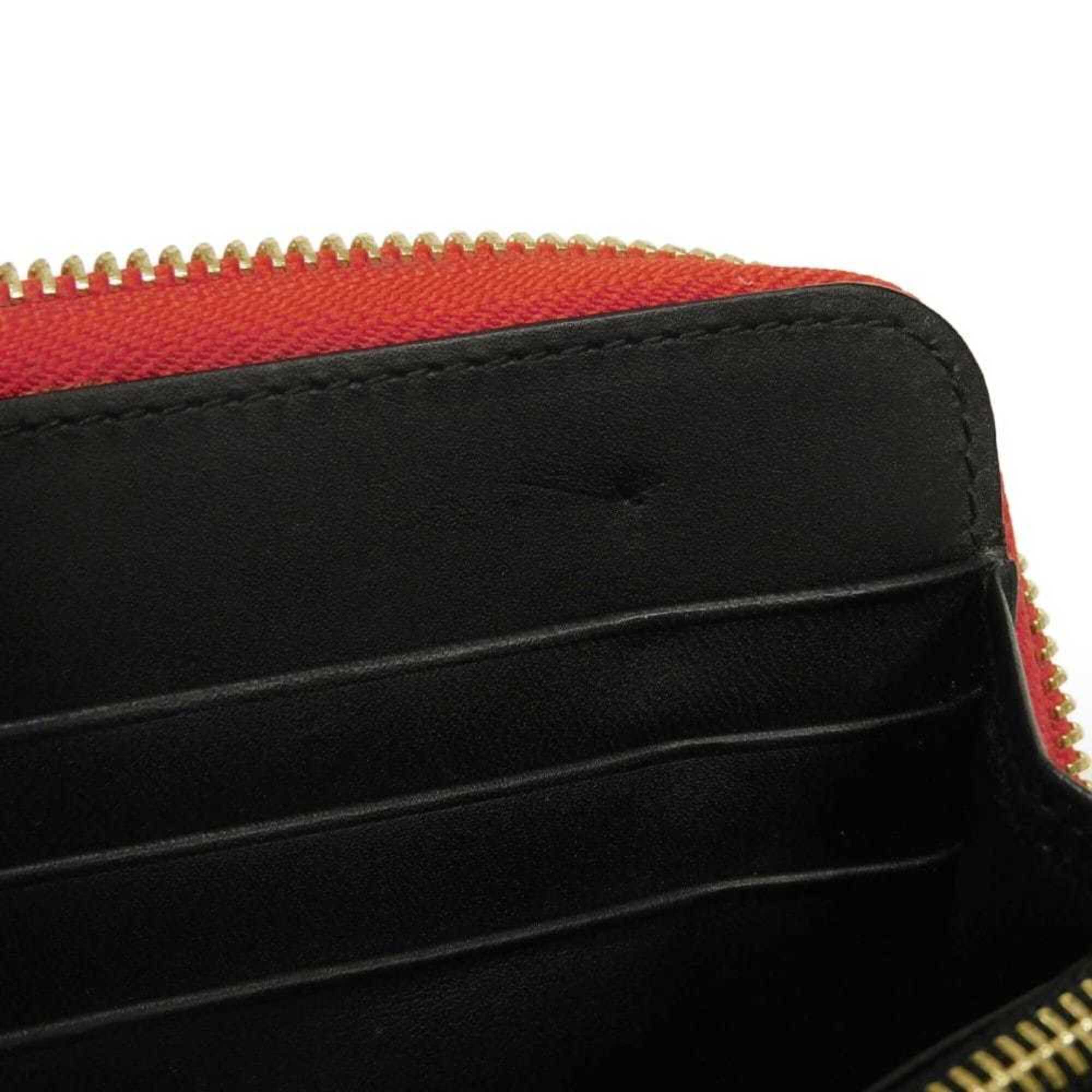 Loewe Red Color Leather Long Wallet (Bi-Fold) (Pre-Owned)