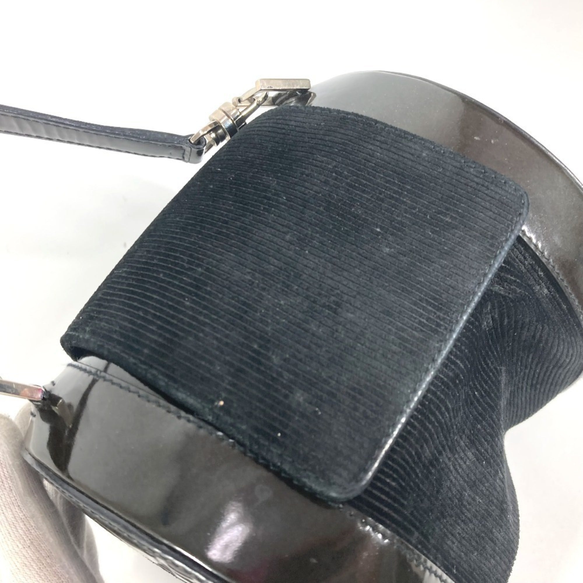 Bvlgari B.Zero1 Black Suede Leather Handbag Shoulder Bag (Pre-Owned)