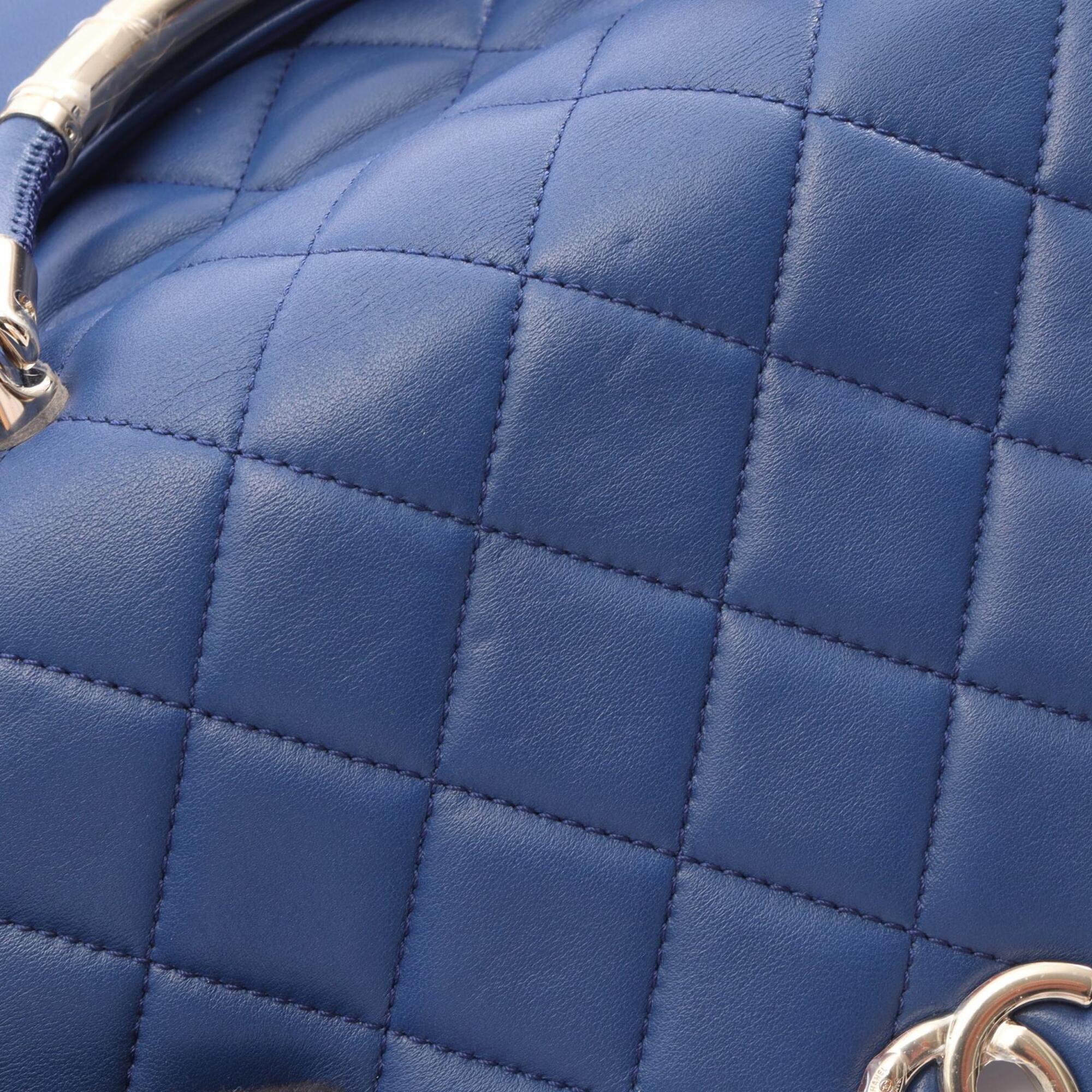 Chanel Blue Leather Handbag Shoulder Bag (Pre-Owned)