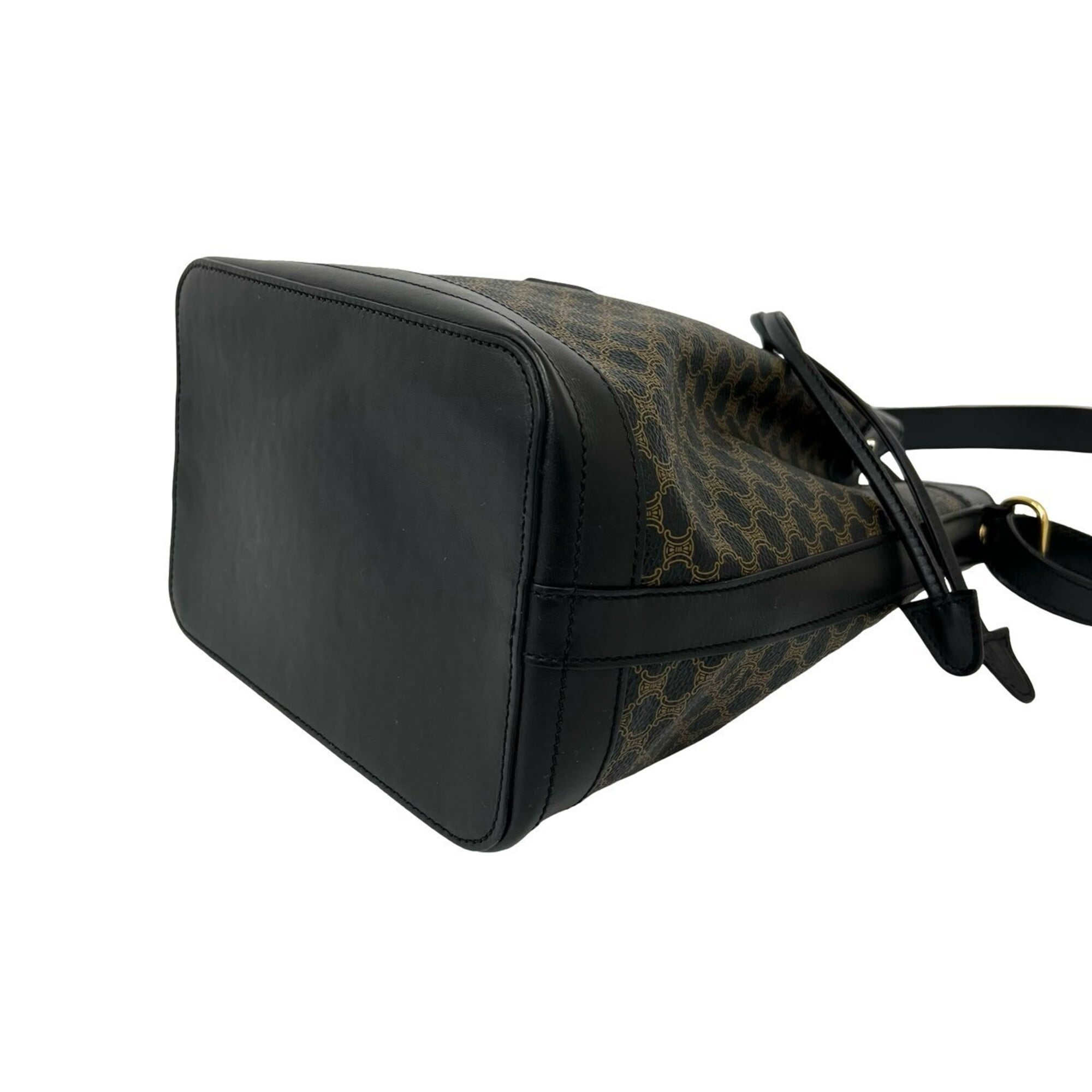 Celine Black Brown Pvc Leather Pochette Shoulder Bag (Pre-Owned)