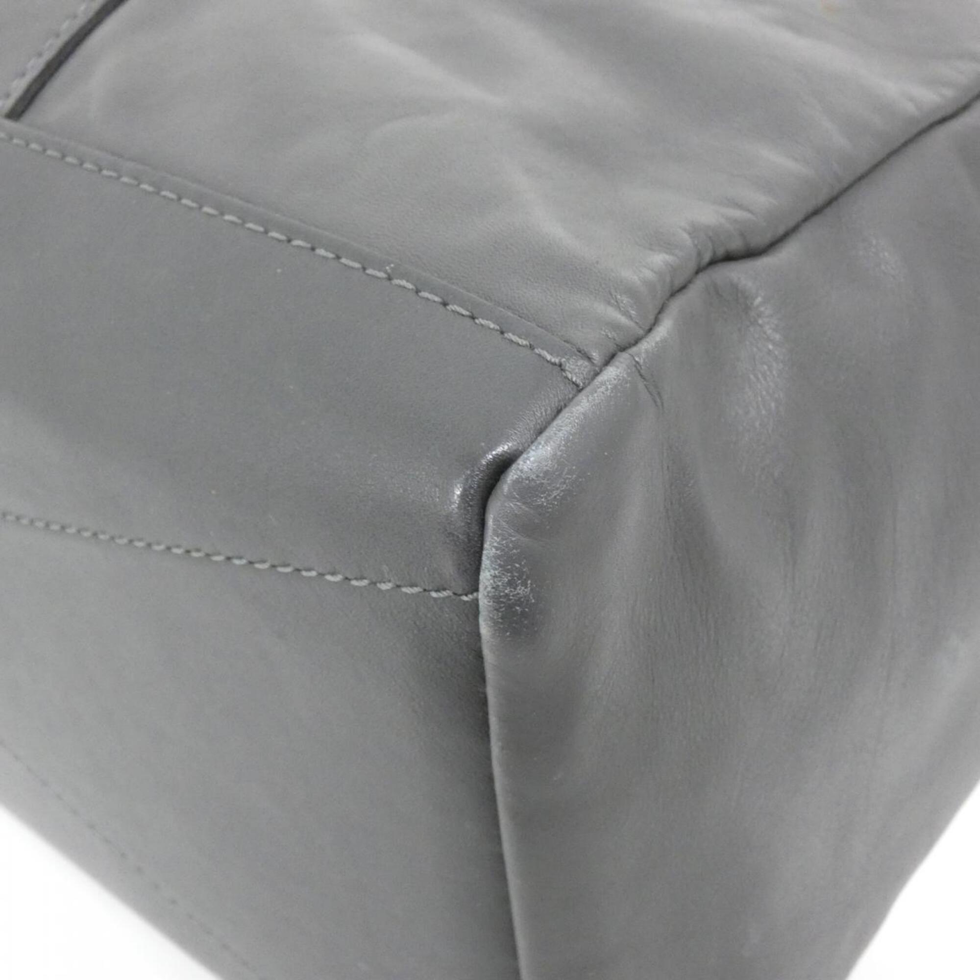 Louis Vuitton Dark Gray Gray Leather Boston Bag (Pre-Owned)