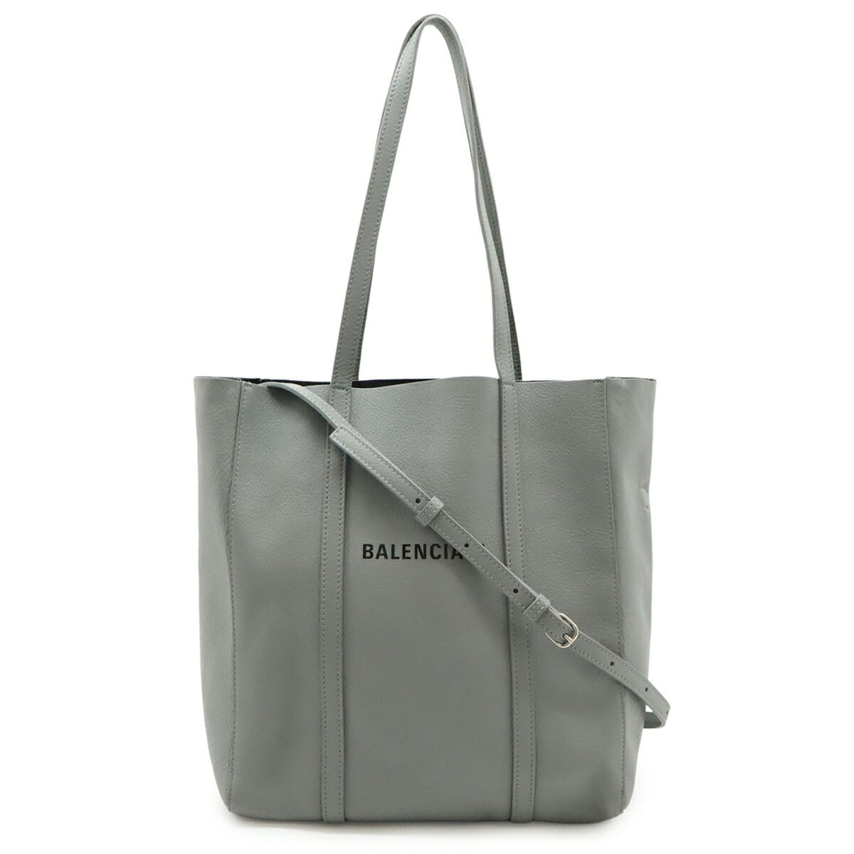 Balenciaga Gray Leather Shoulder Bag Tote Bag (Pre-Owned)