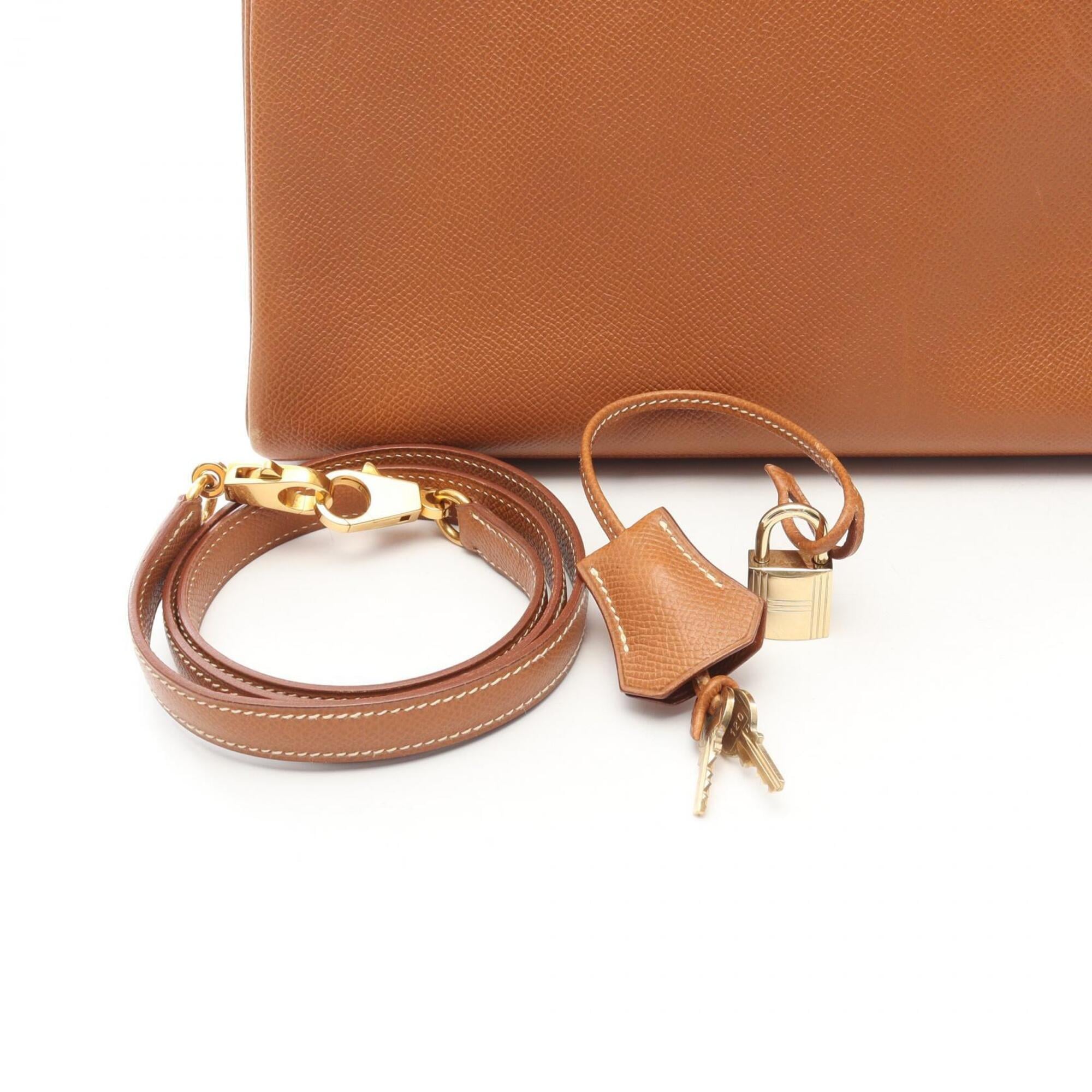 Hermes Brown Courchevel Leather Handbag (Pre-Owned)