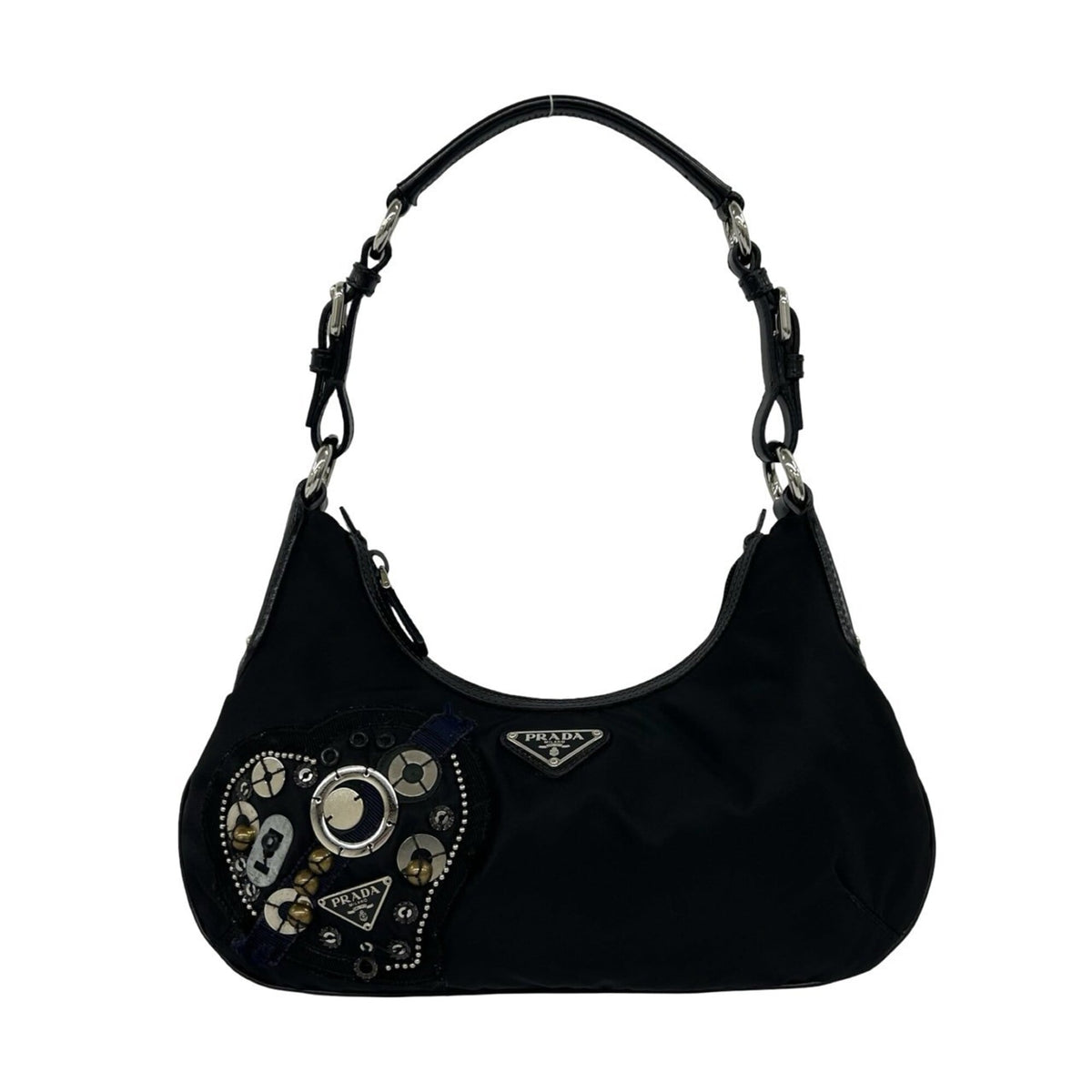 Gucci Black Canvas Leather Boston Bag Handbag (Pre-Owned)